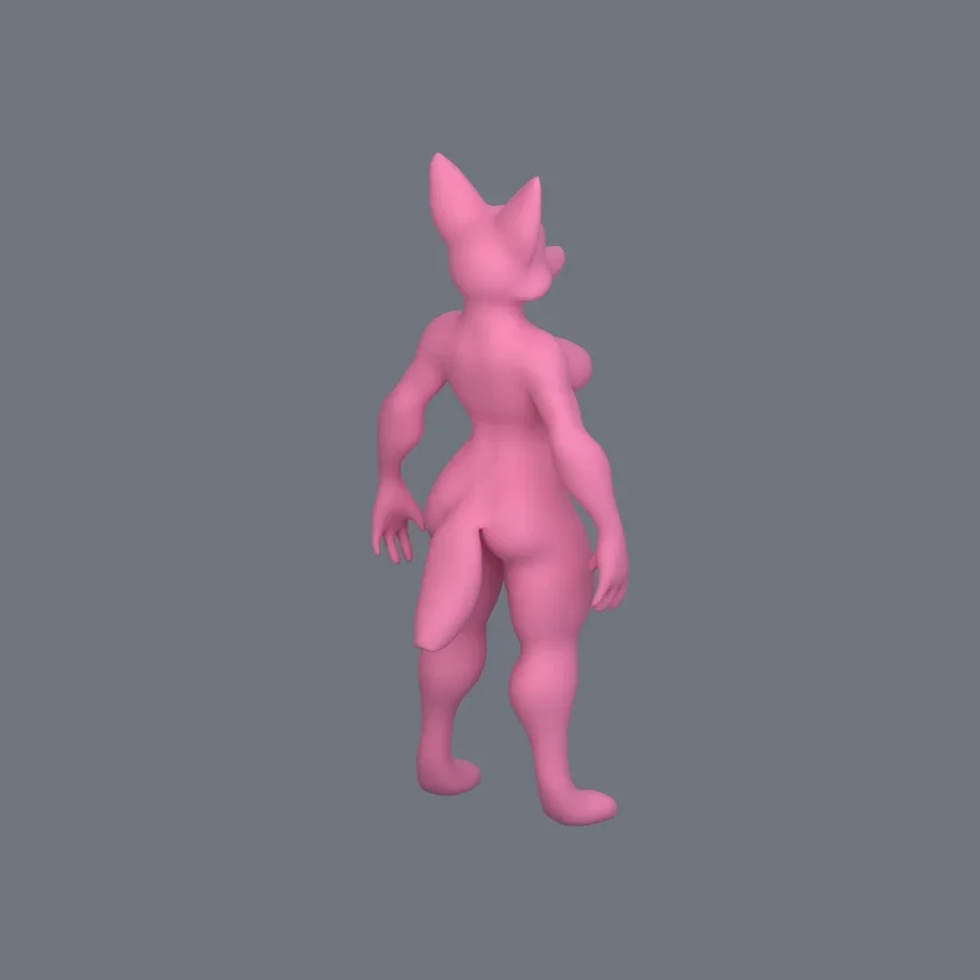 Furry Girl 10, 3D model preview 7