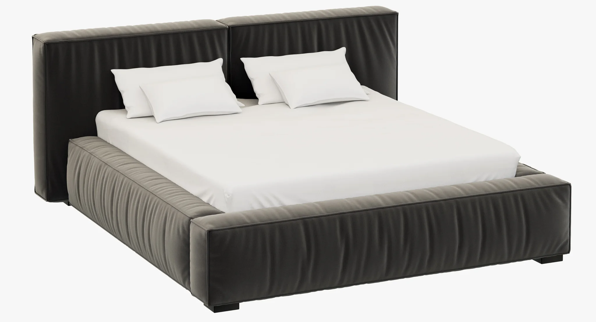 RH Teen Sona Upholstered Platform Bed — 3D model preview 1
