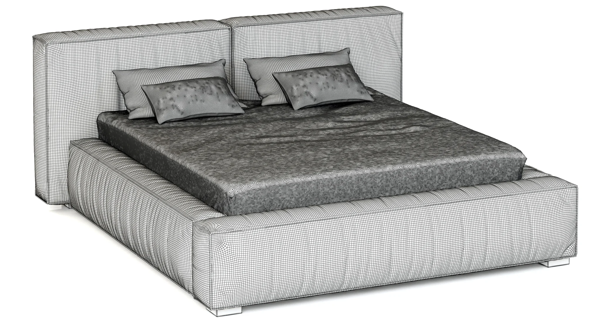 RH Teen Sona Upholstered Platform Bed — 3D model preview 7