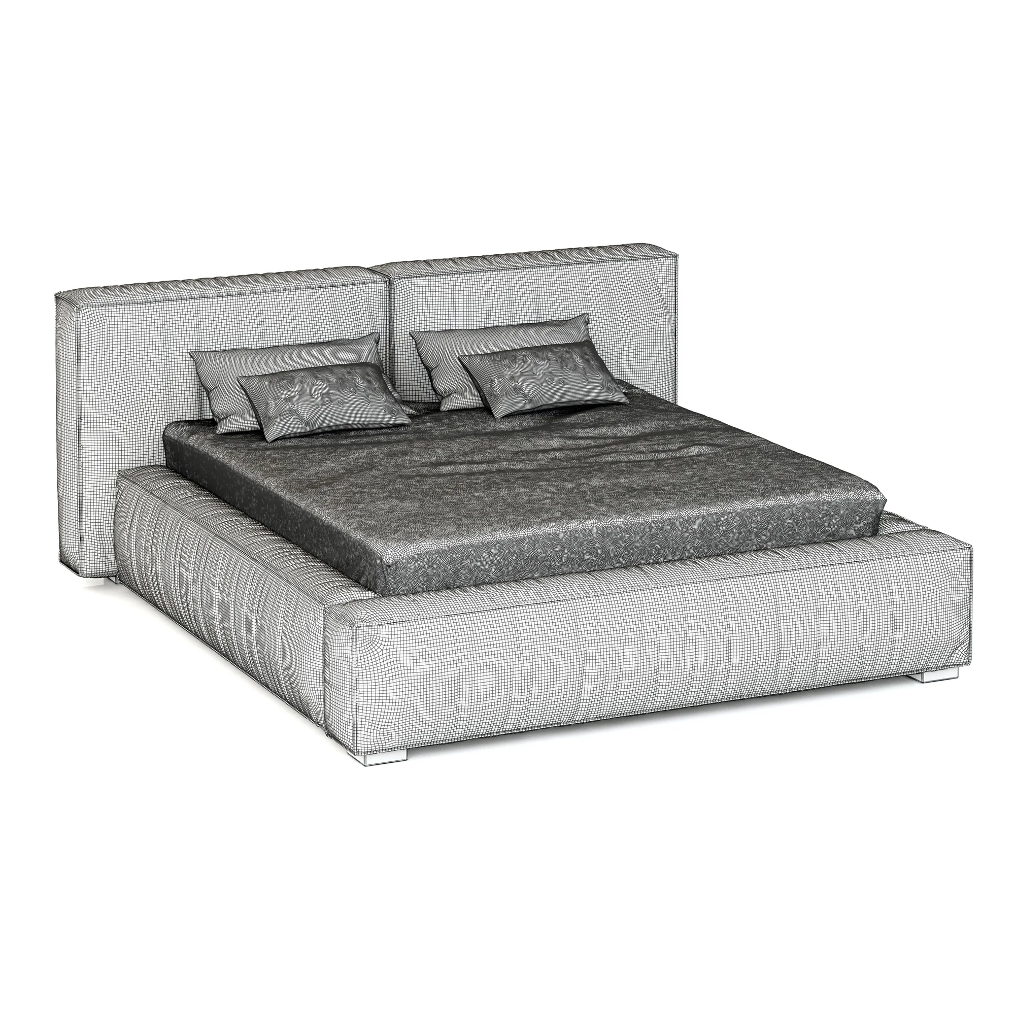 RH Teen Sona Upholstered Platform Bed — 3D model preview 8