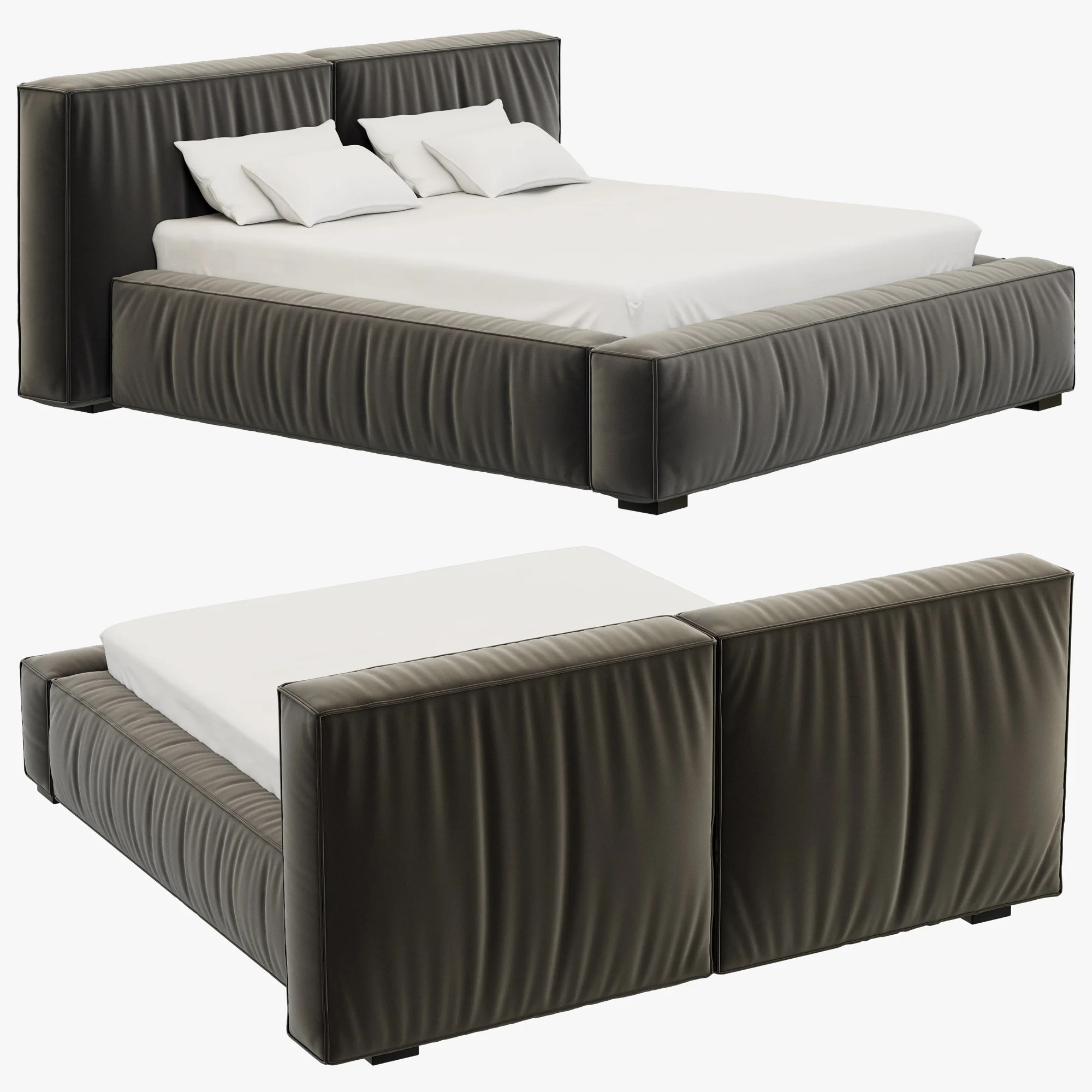 RH Teen Sona Upholstered Platform Bed — 3D model preview 6