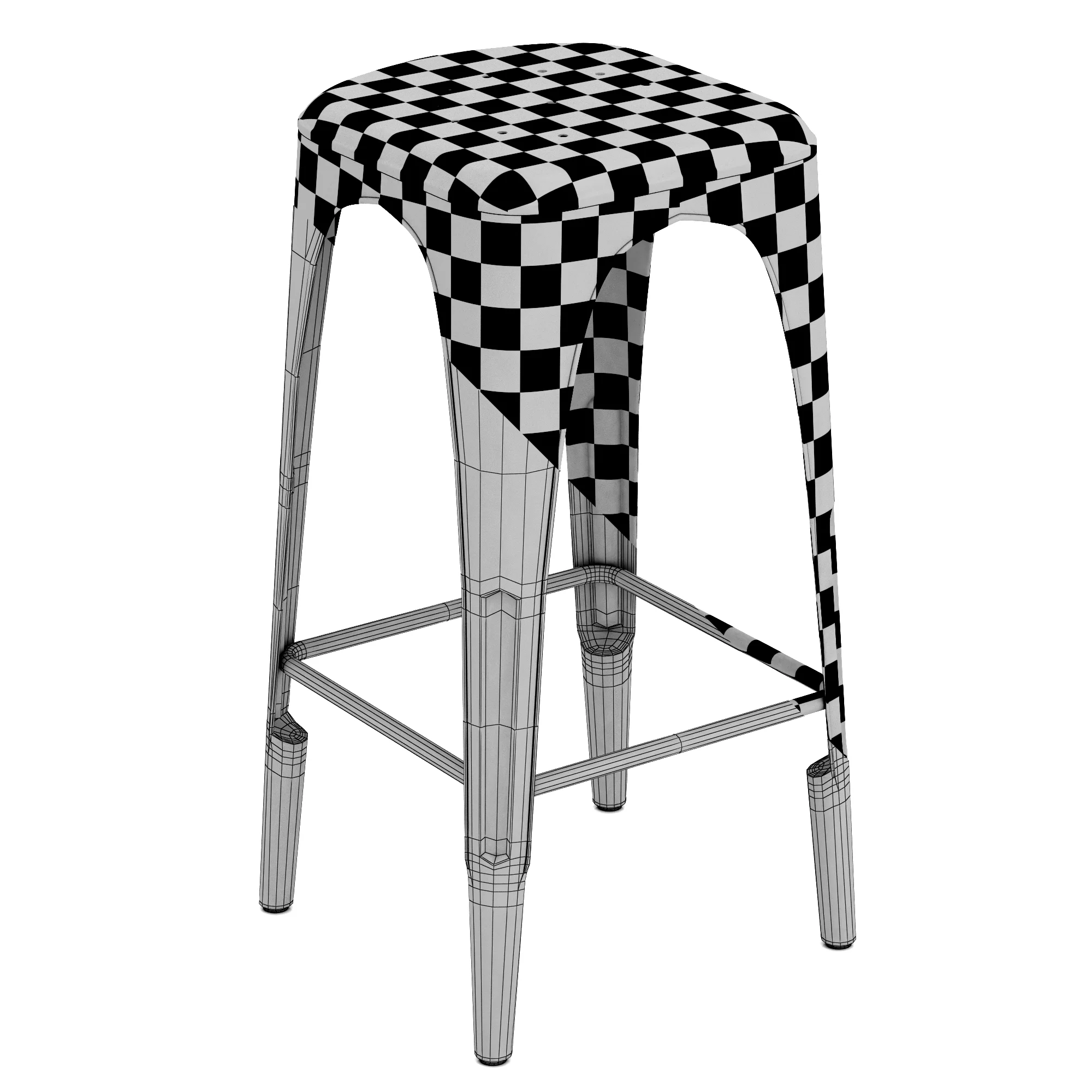 Restoration Hardware Remy Backless Stool — 3D model preview 9