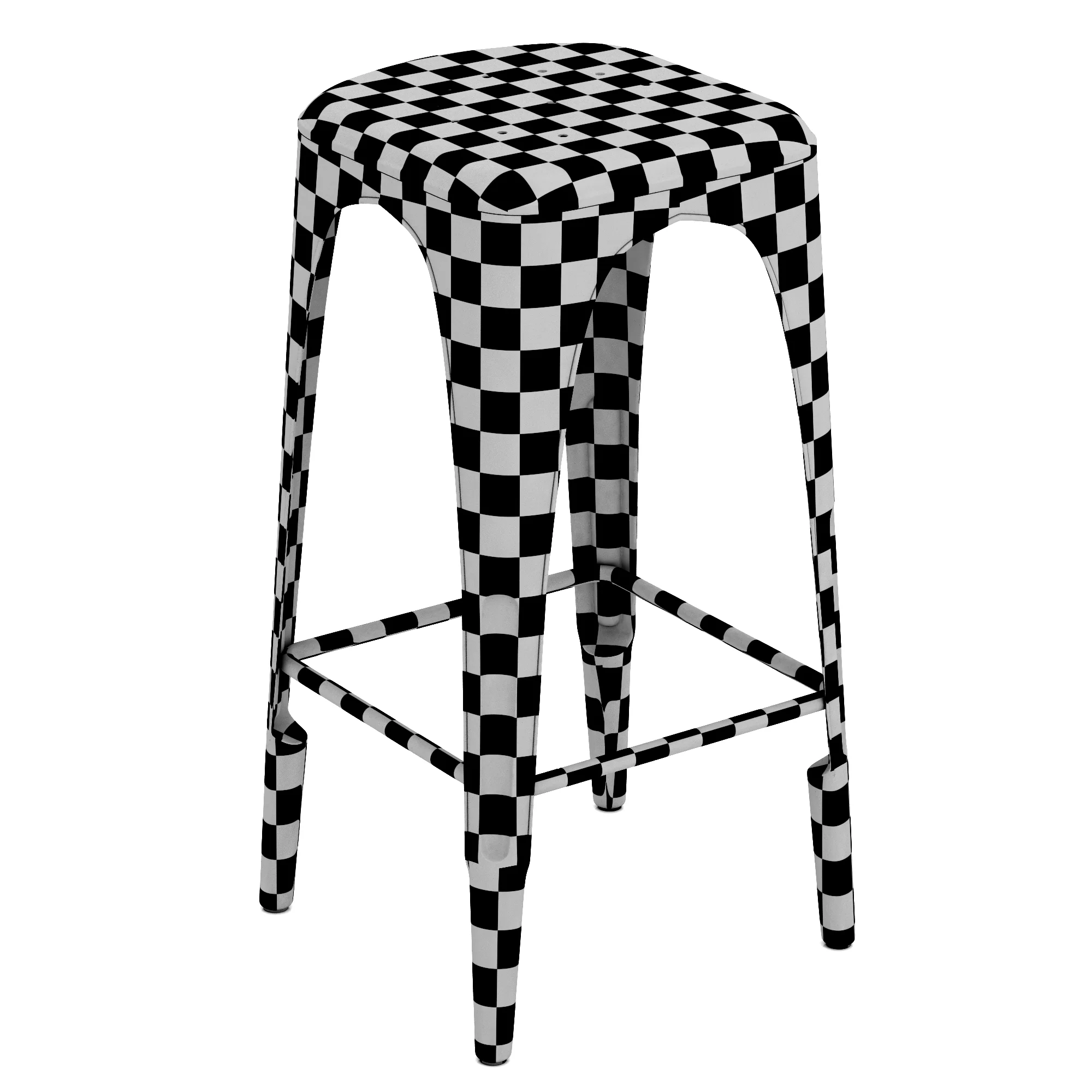 Restoration Hardware Remy Backless Stool — 3D model preview 10