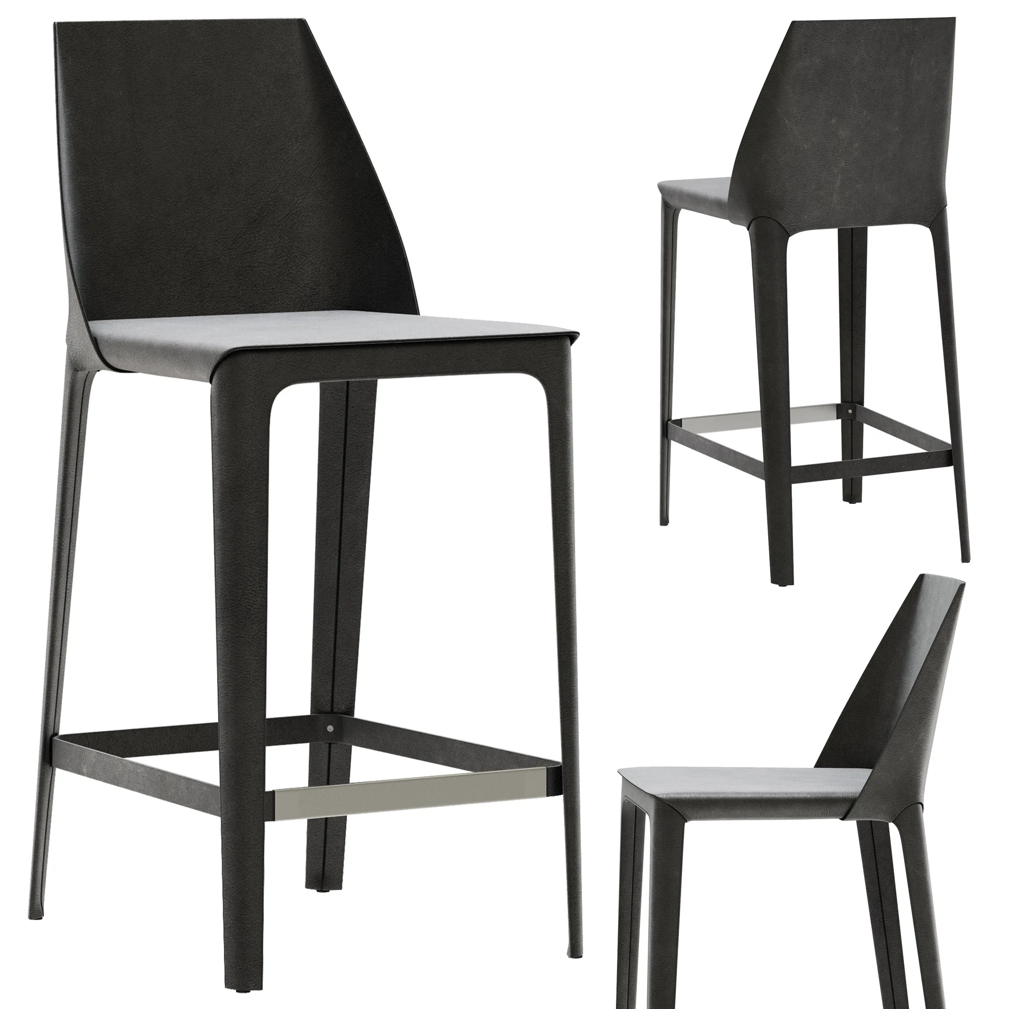Flexform Stool Isabel — 3D model preview 2