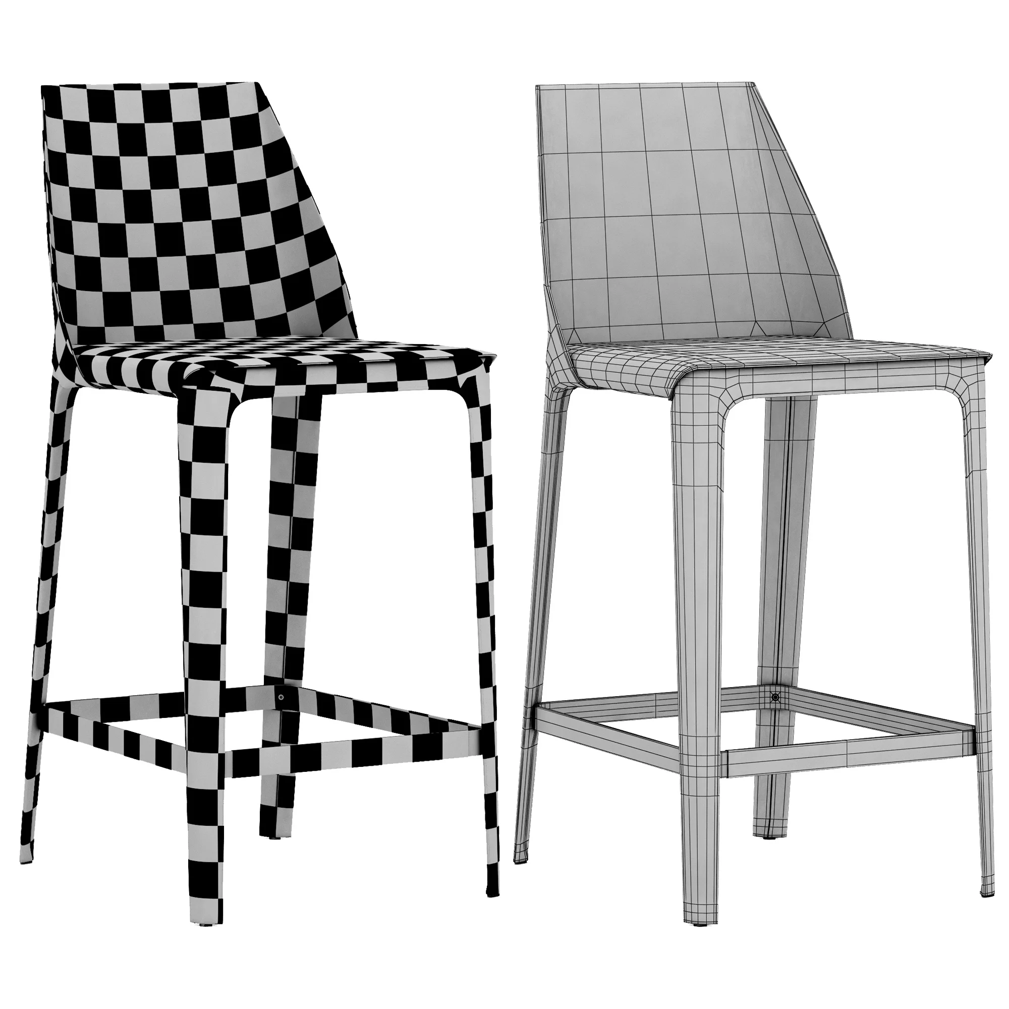 Flexform Stool Isabel — 3D model preview 10