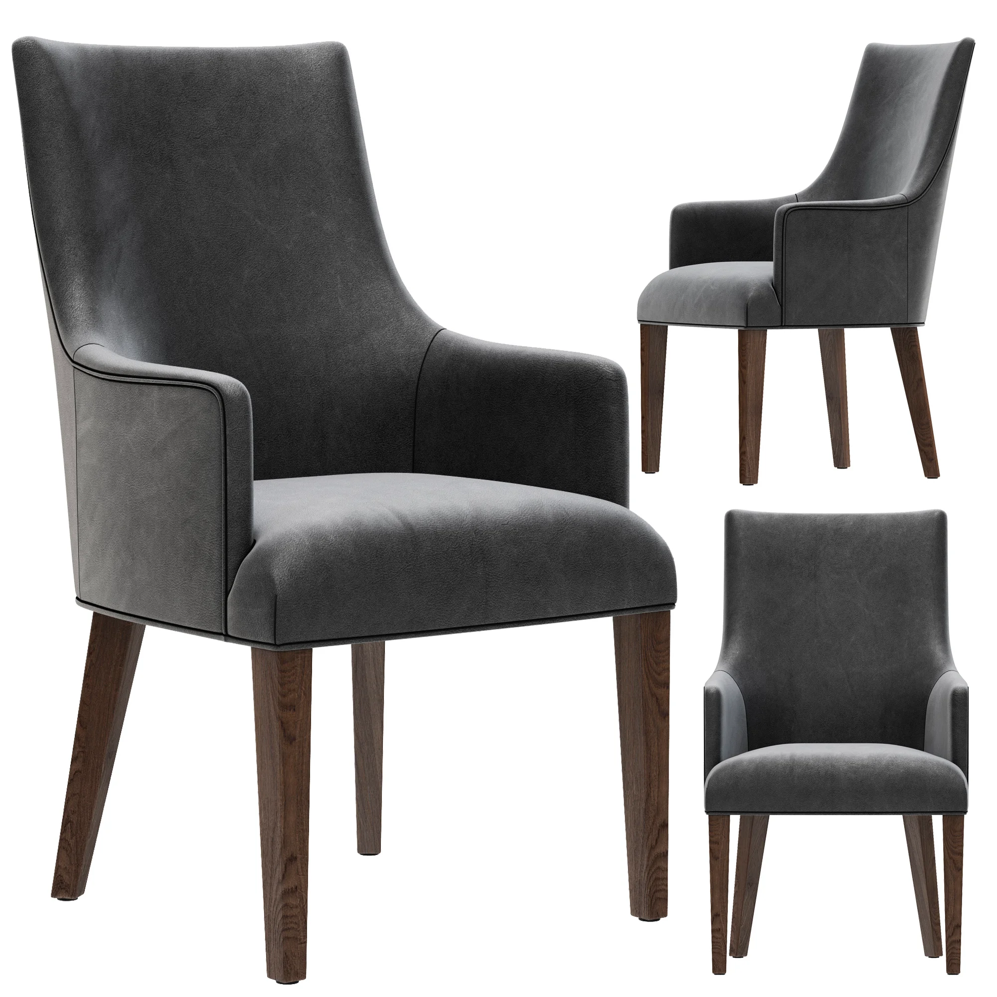 Restoration Hardware Ella Leather Armchair — 3D model preview 2