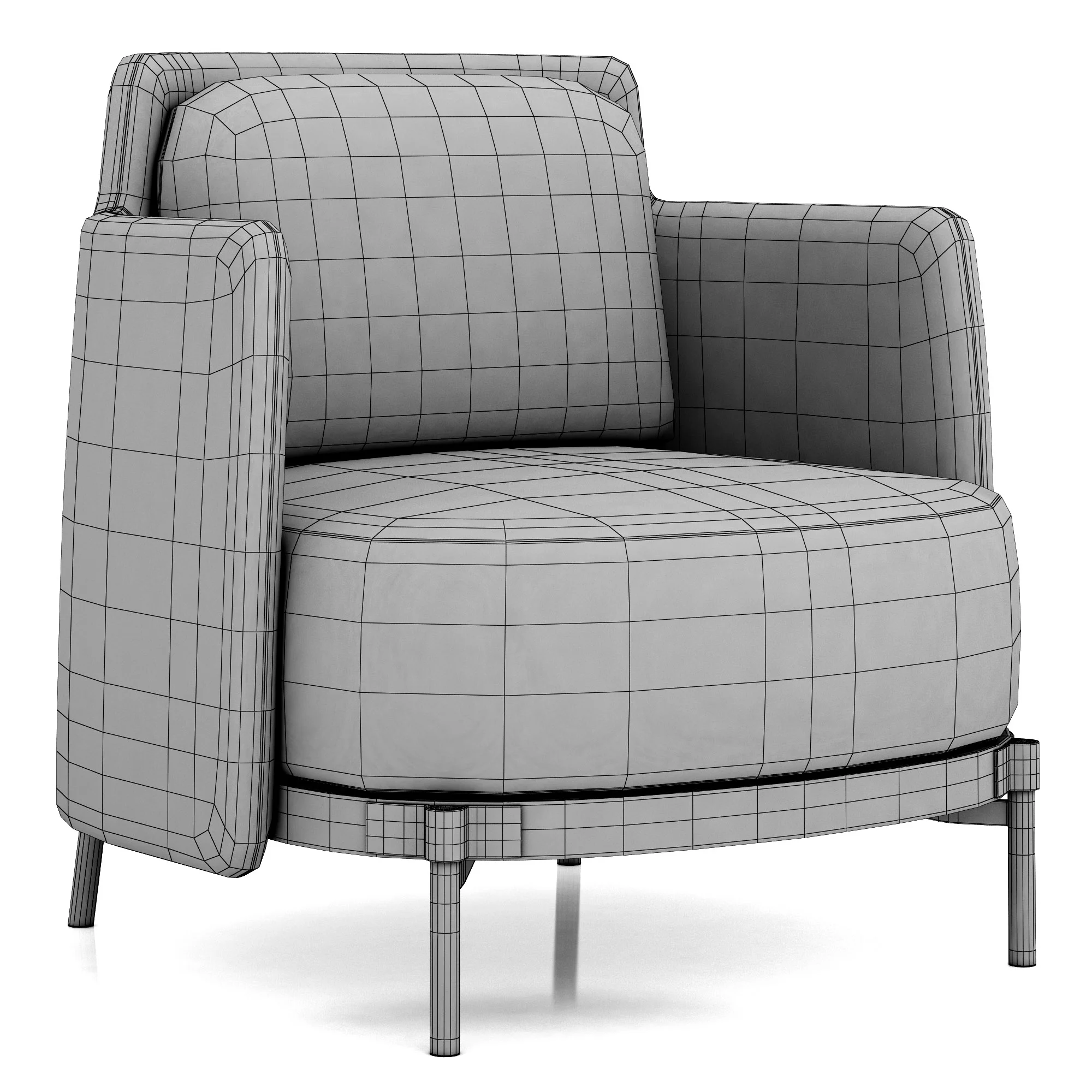 Minotti Tape Armchair — 3D model preview 7