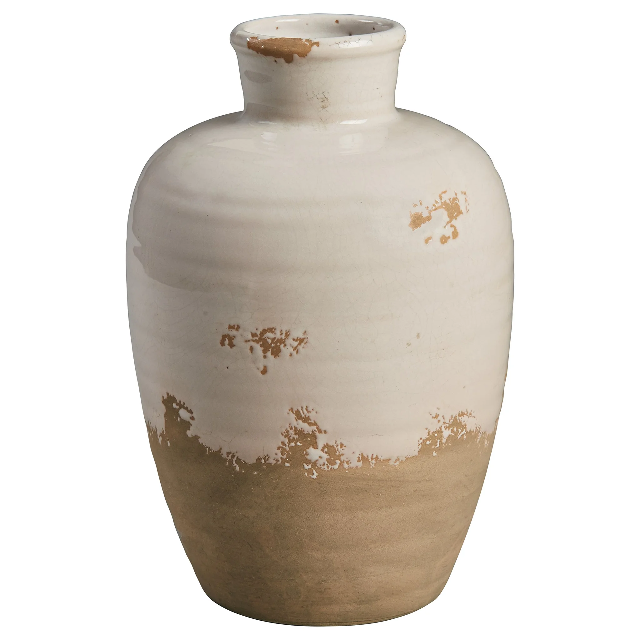 Rustic Farmhouse Stoneware Milk Jug Vase