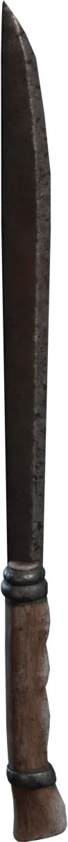 Rustic Iron Machete with Wooden Handle