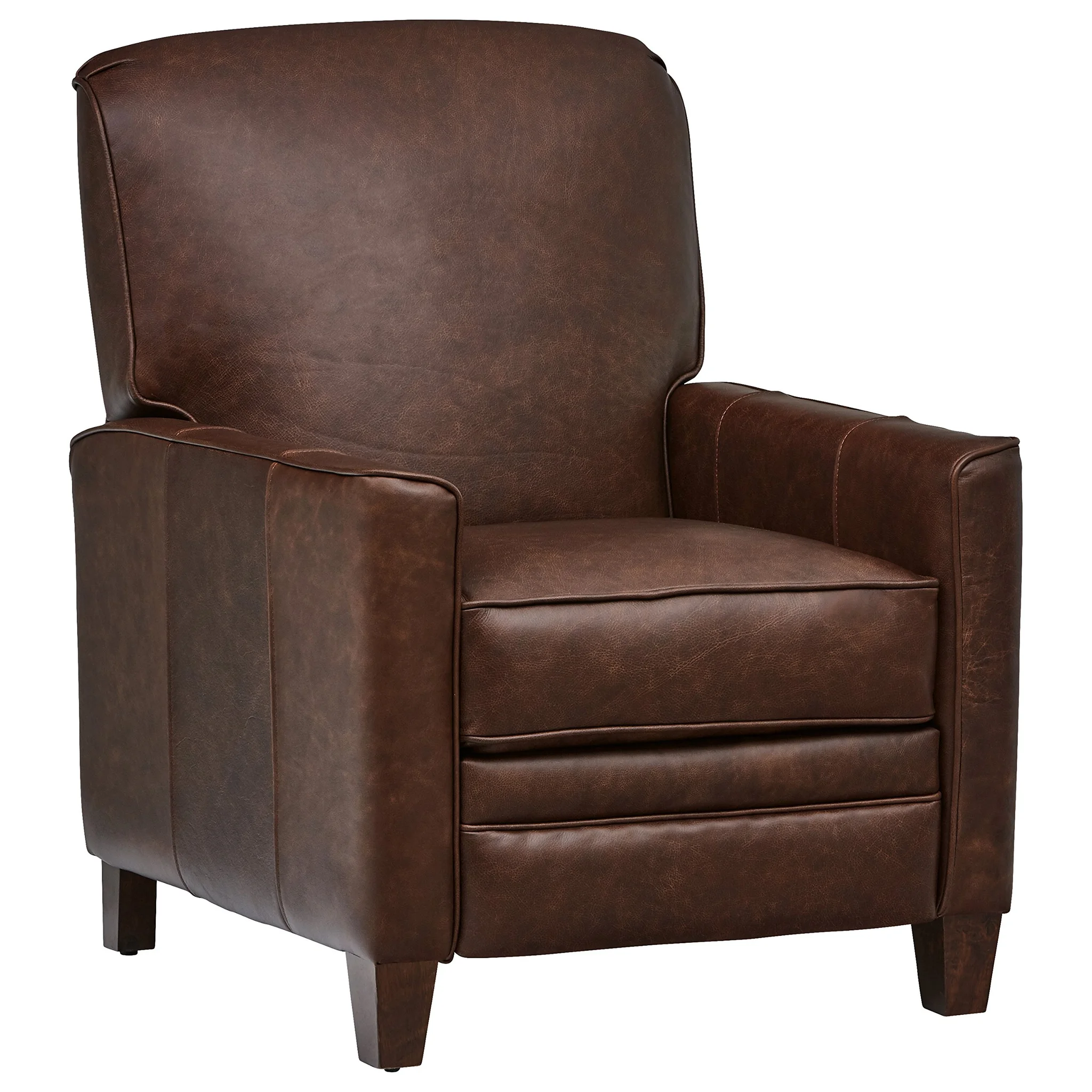 Brown Leather Recliner Armchair – Traditional Transitional Style
