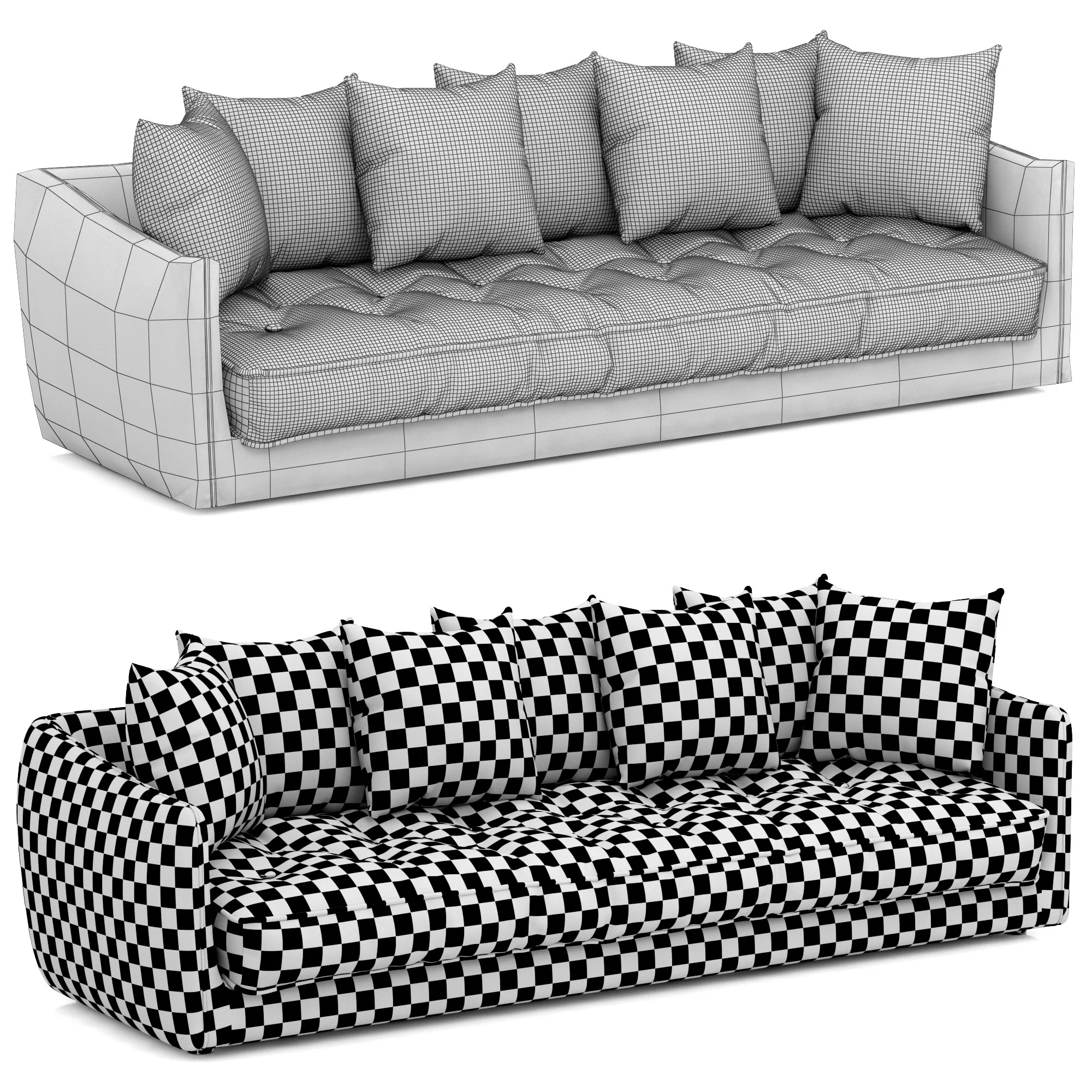 Roche Bobois COCOON LARGE 3 SEAT SOFA — 3D model preview 9