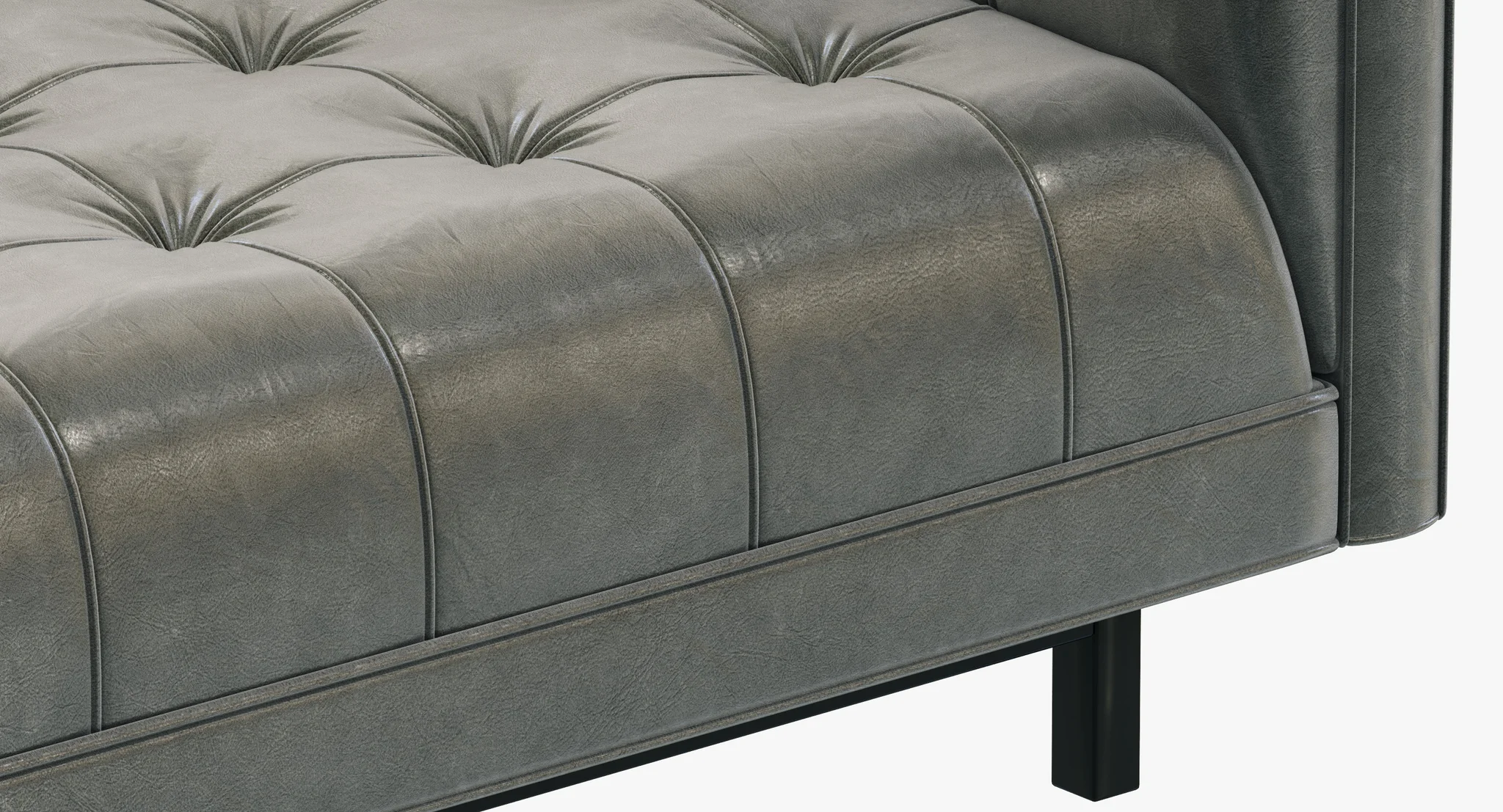 Restoration Hardware Madison Leather Sofa — 3D model preview 11