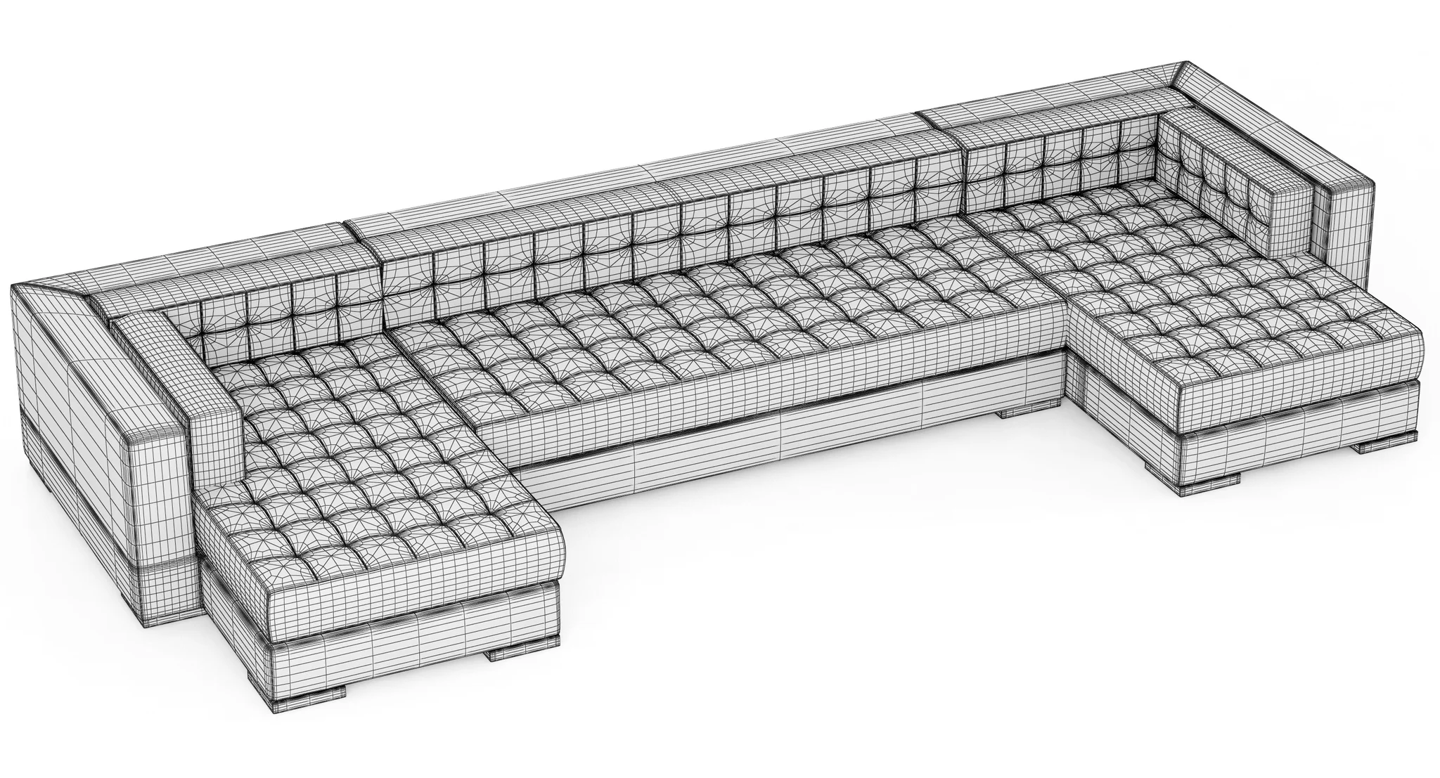 RH Modern Metropolitan U Chaise Sectional — 3D model preview 3
