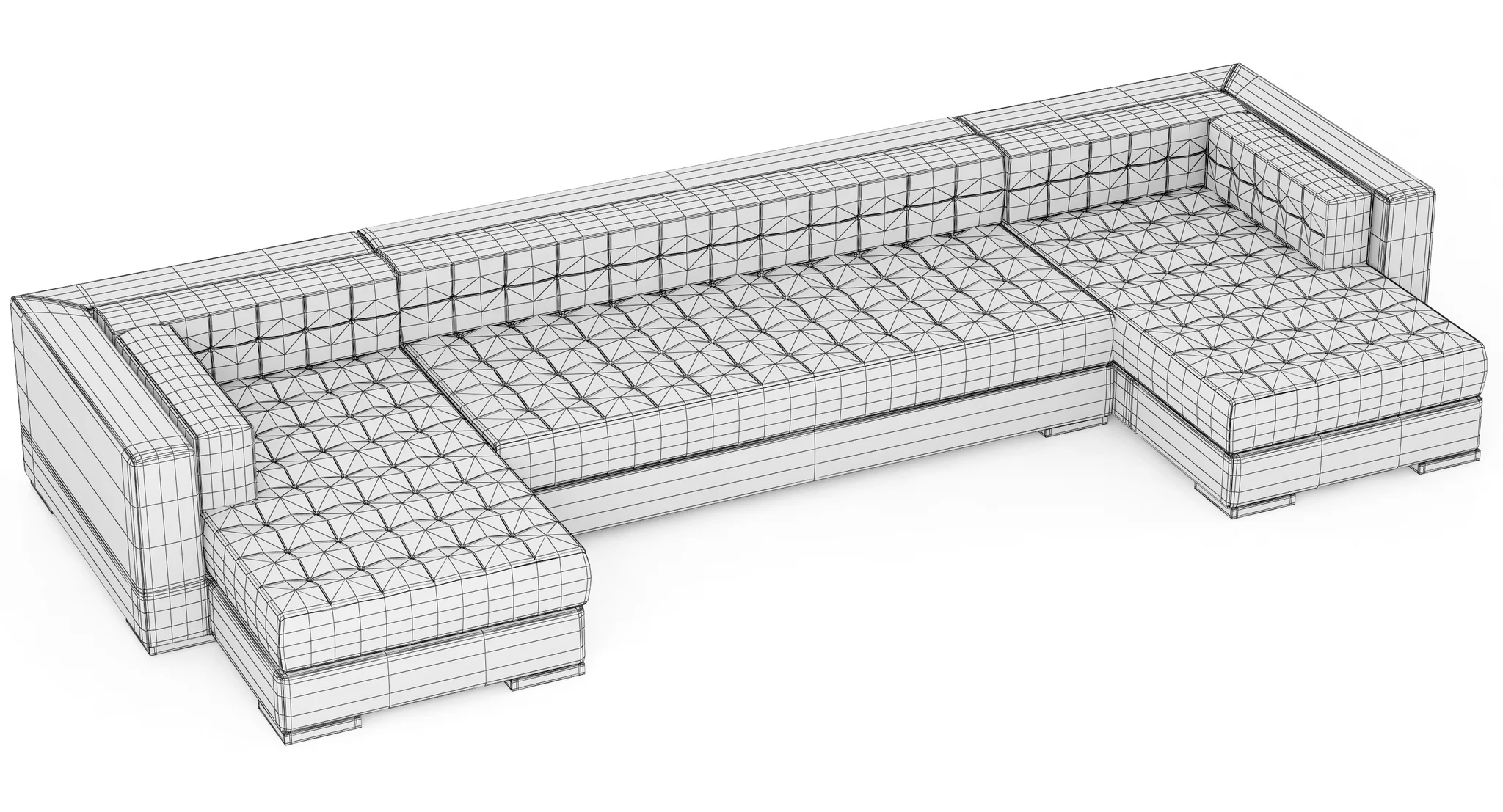 RH Modern Metropolitan U Chaise Sectional — 3D model preview 4