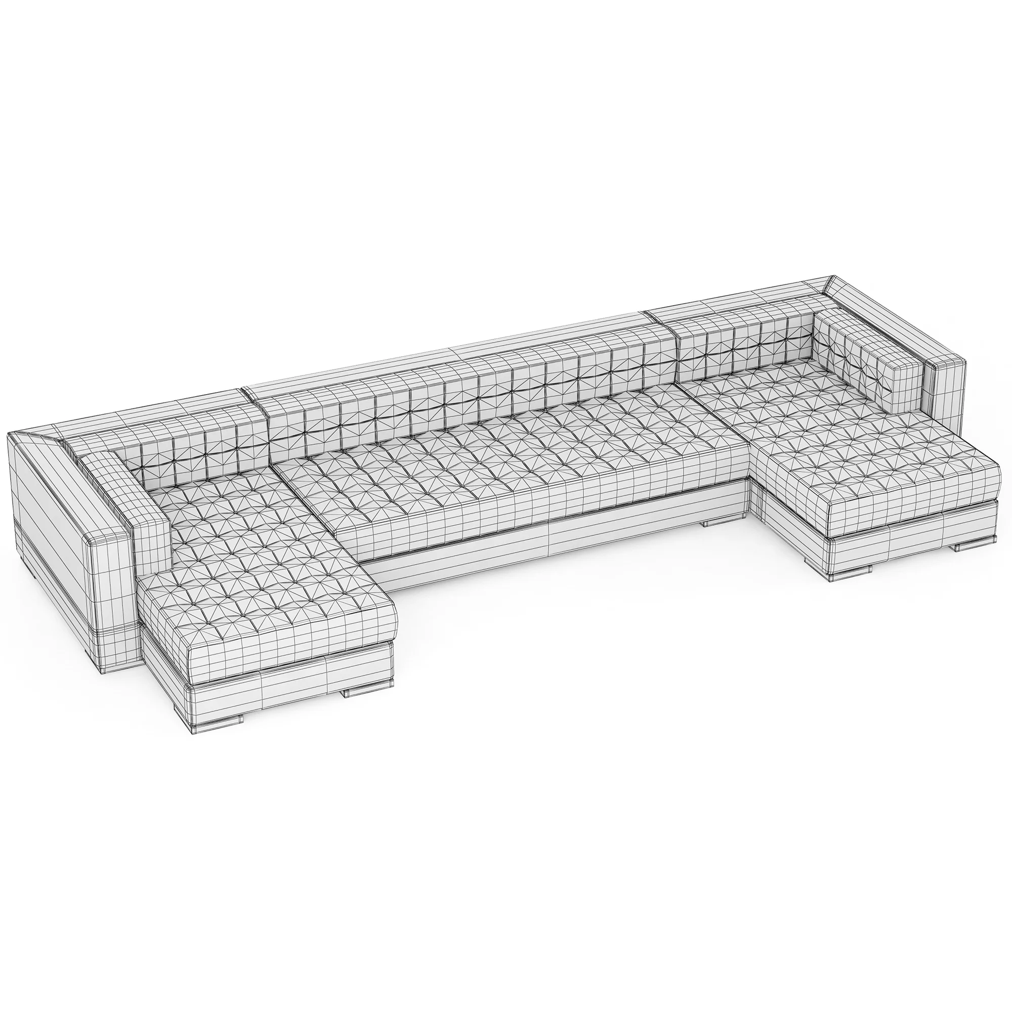 RH Modern Metropolitan U Chaise Sectional — 3D model preview 5