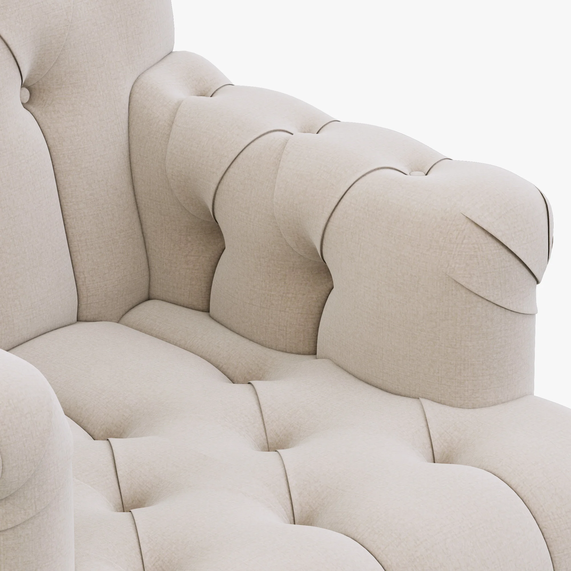 Restoration Hardware 1860 Napoleonic Tufted Upholstered Chair — 3D model preview 4
