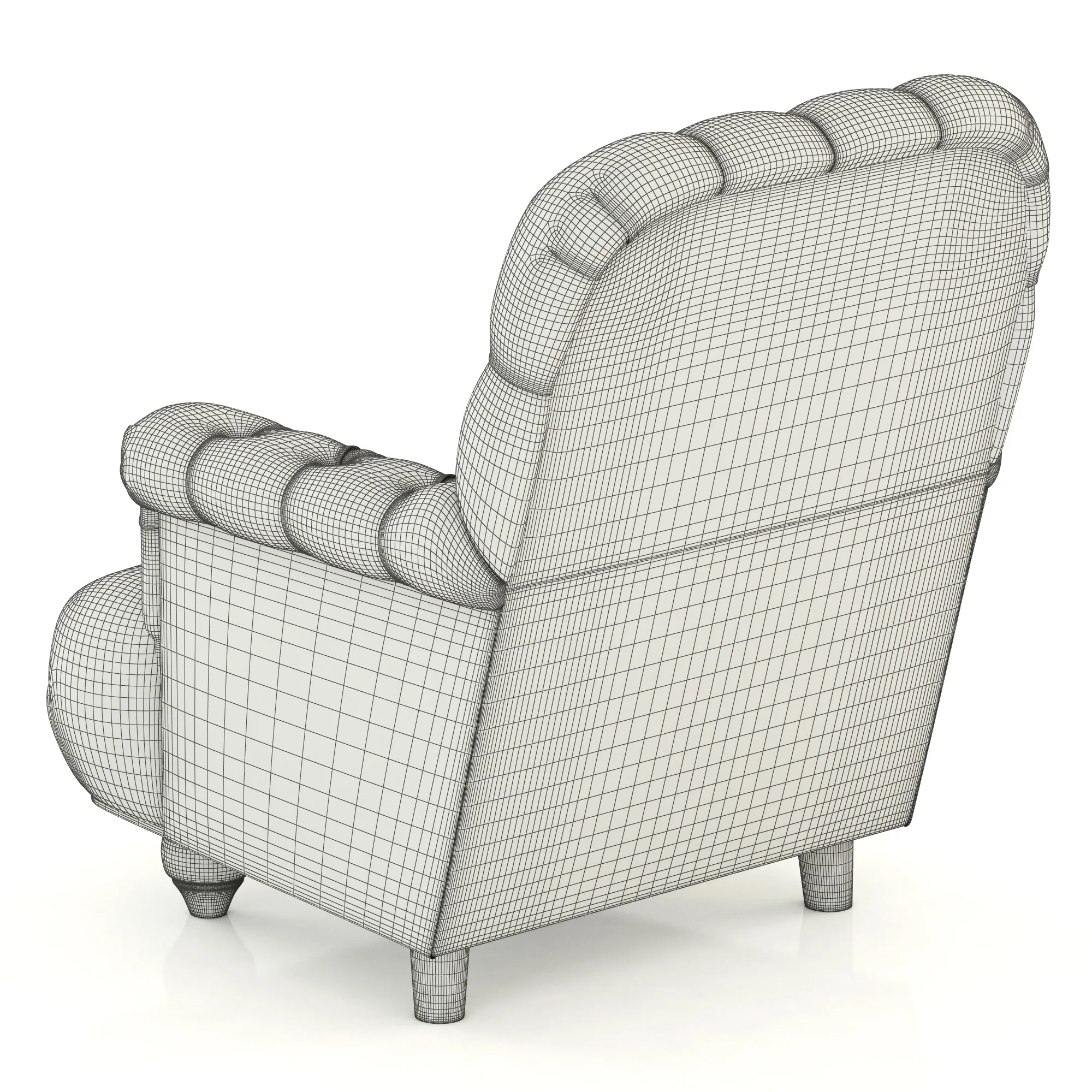 Restoration Hardware 1860 Napoleonic Tufted Upholstered Chair — 3D model preview 6