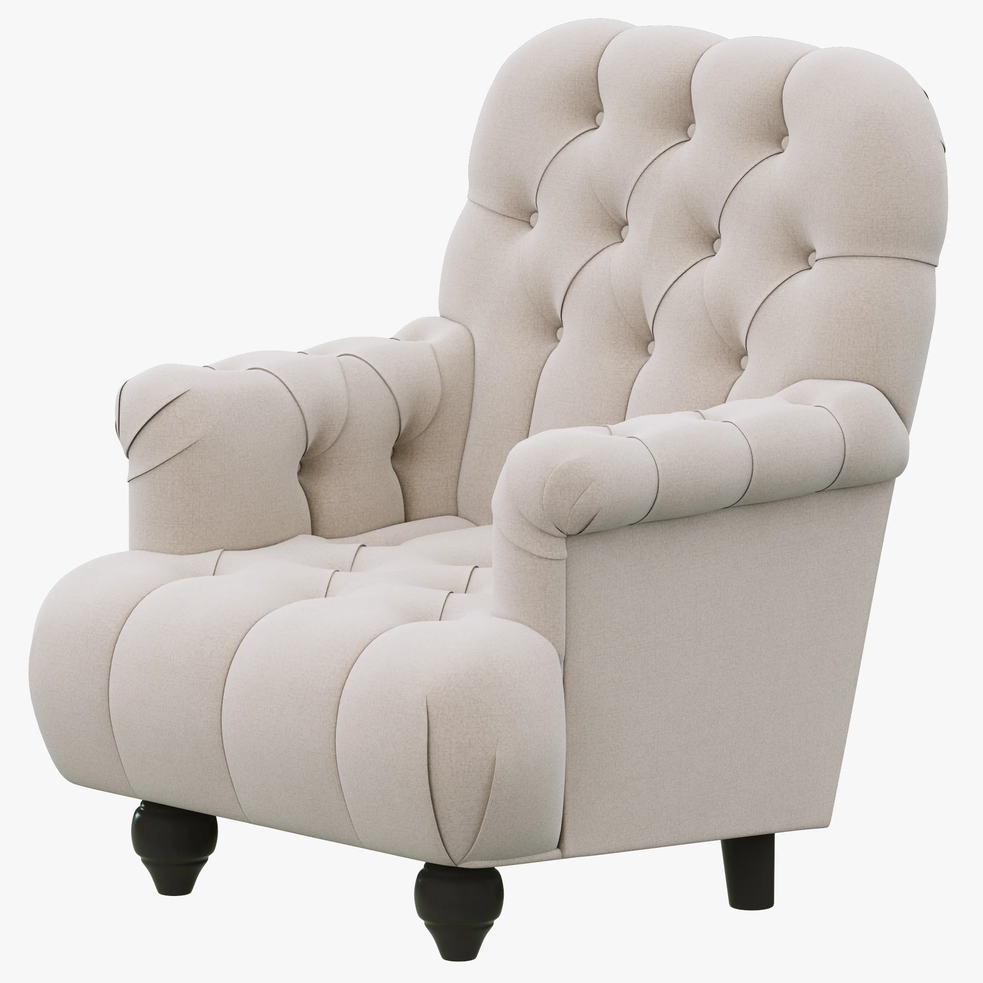 Restoration Hardware 1860 Napoleonic Tufted Upholstered Chair — 3D model preview 8
