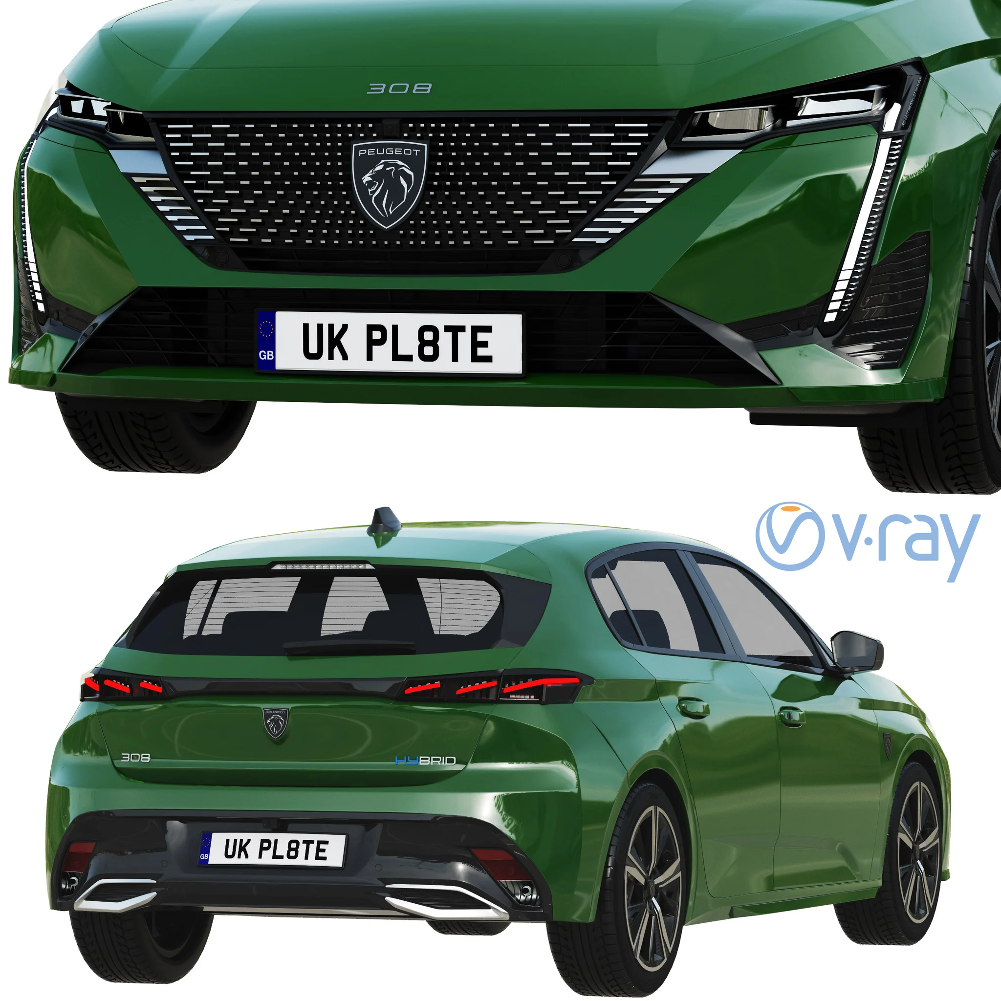 Peugeot 308, 3D model preview 5