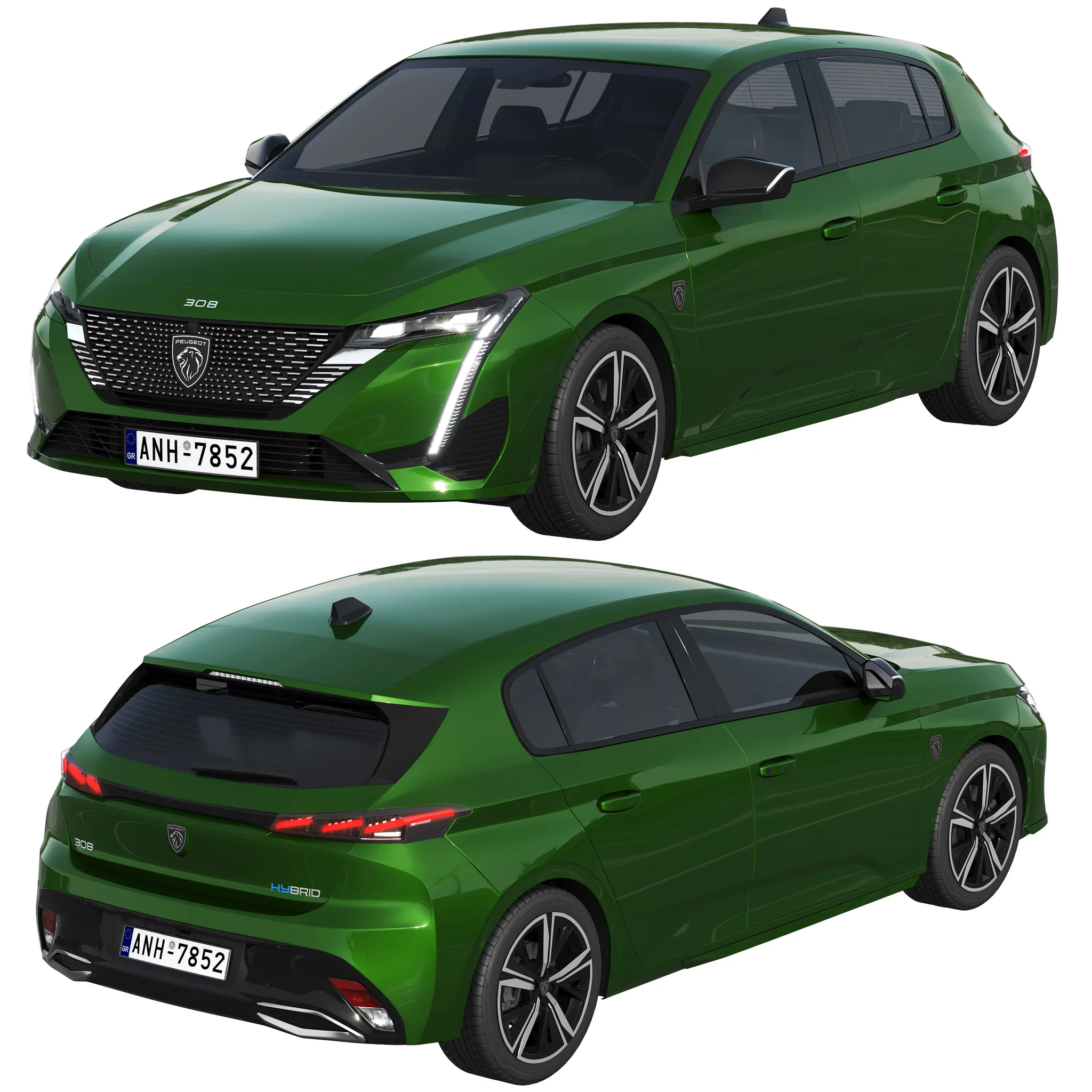 Peugeot 308, 3D model preview 7