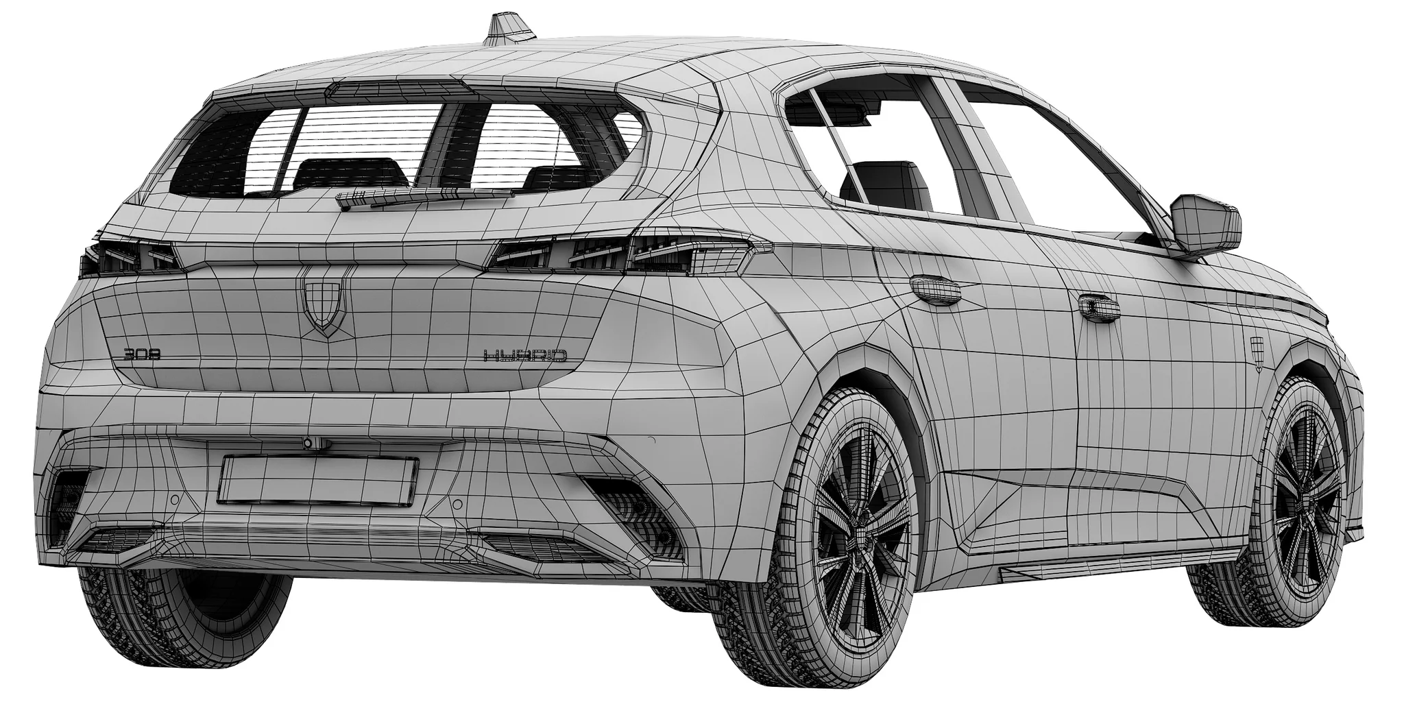 Peugeot 308, 3D model preview 8