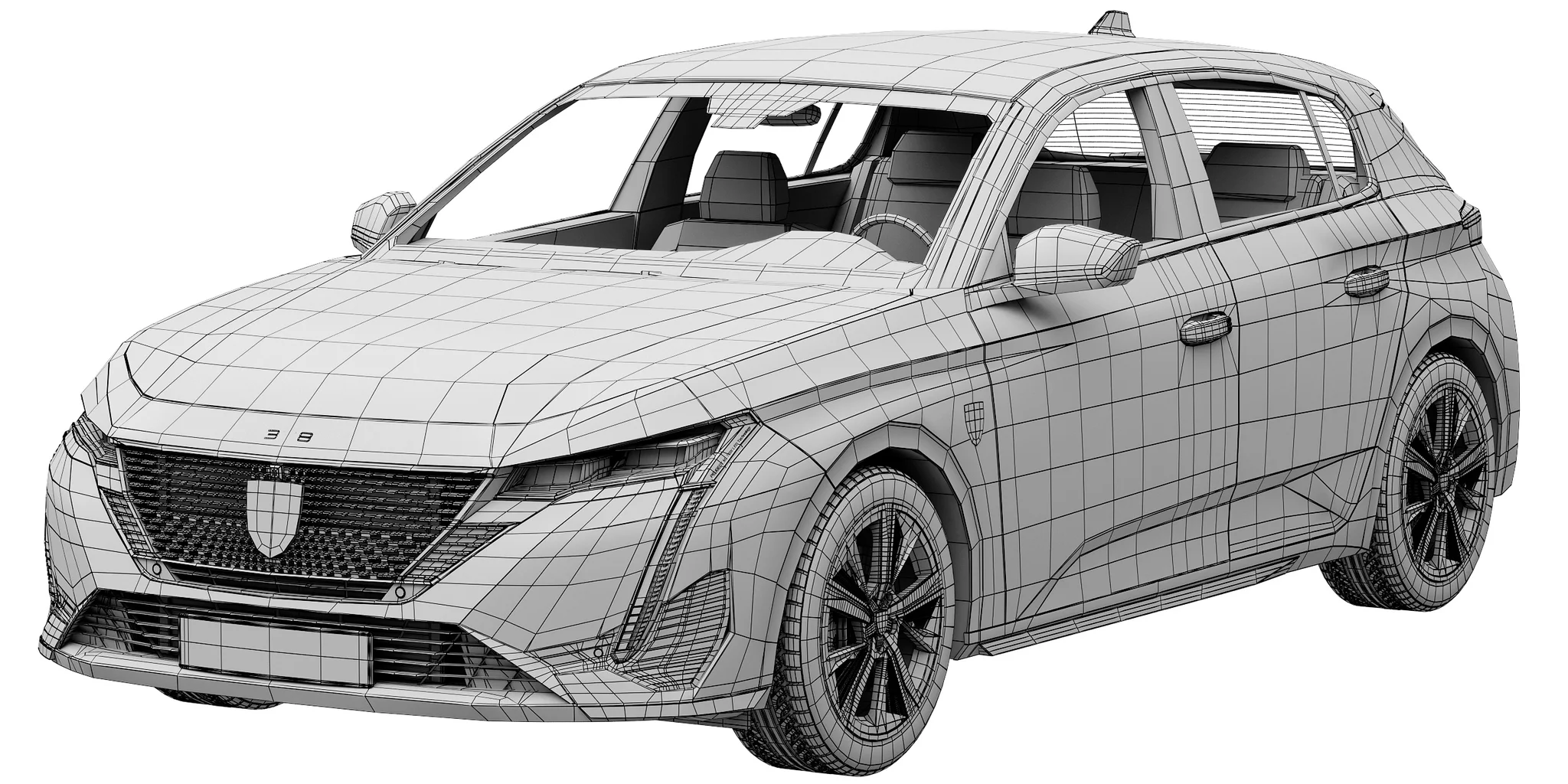 Peugeot 308, 3D model preview 12
