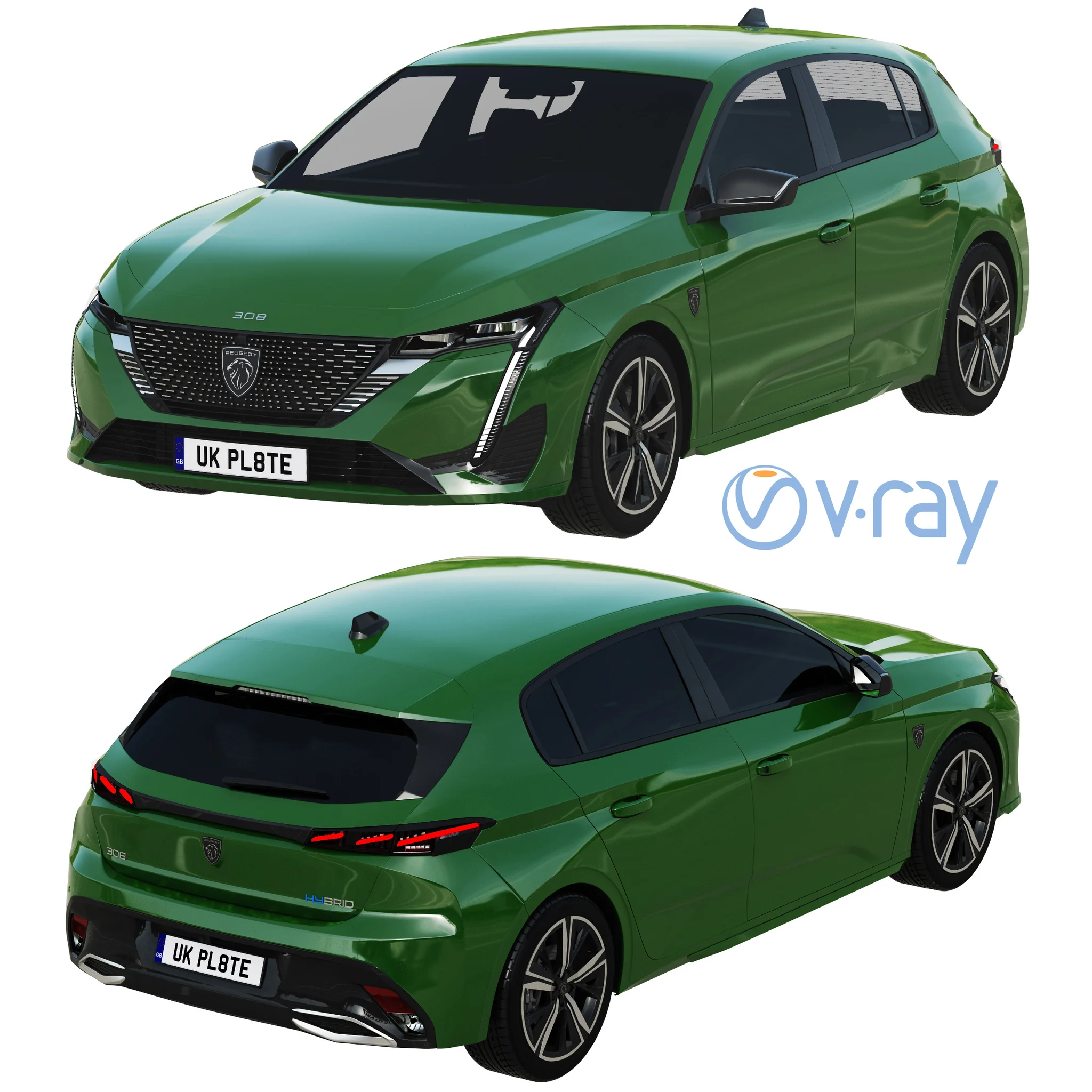 Peugeot 308, 3D model preview 14