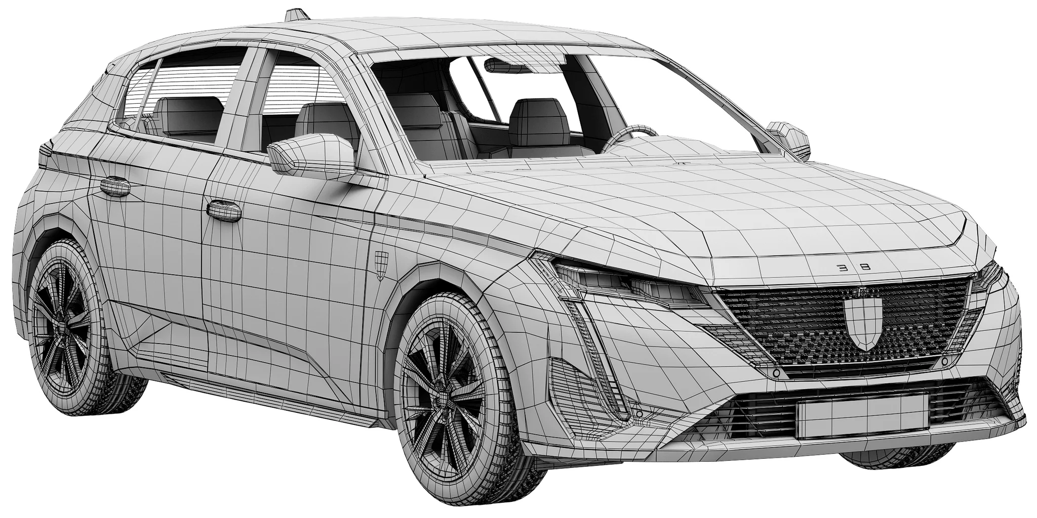 Peugeot 308, 3D model preview 17
