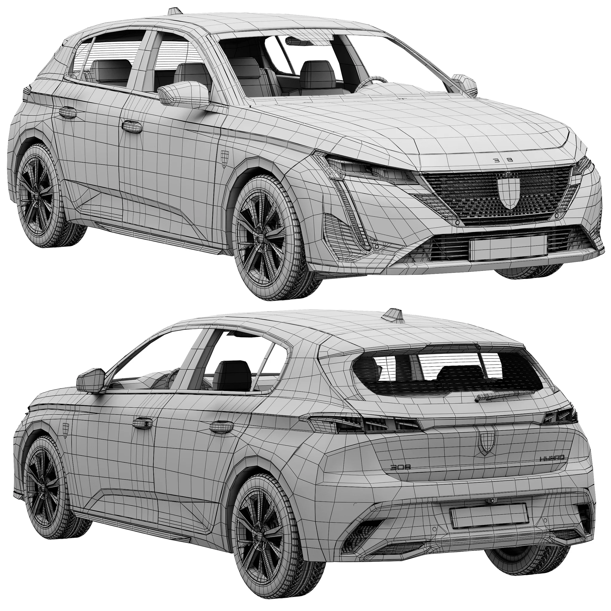 Peugeot 308, 3D model preview 18