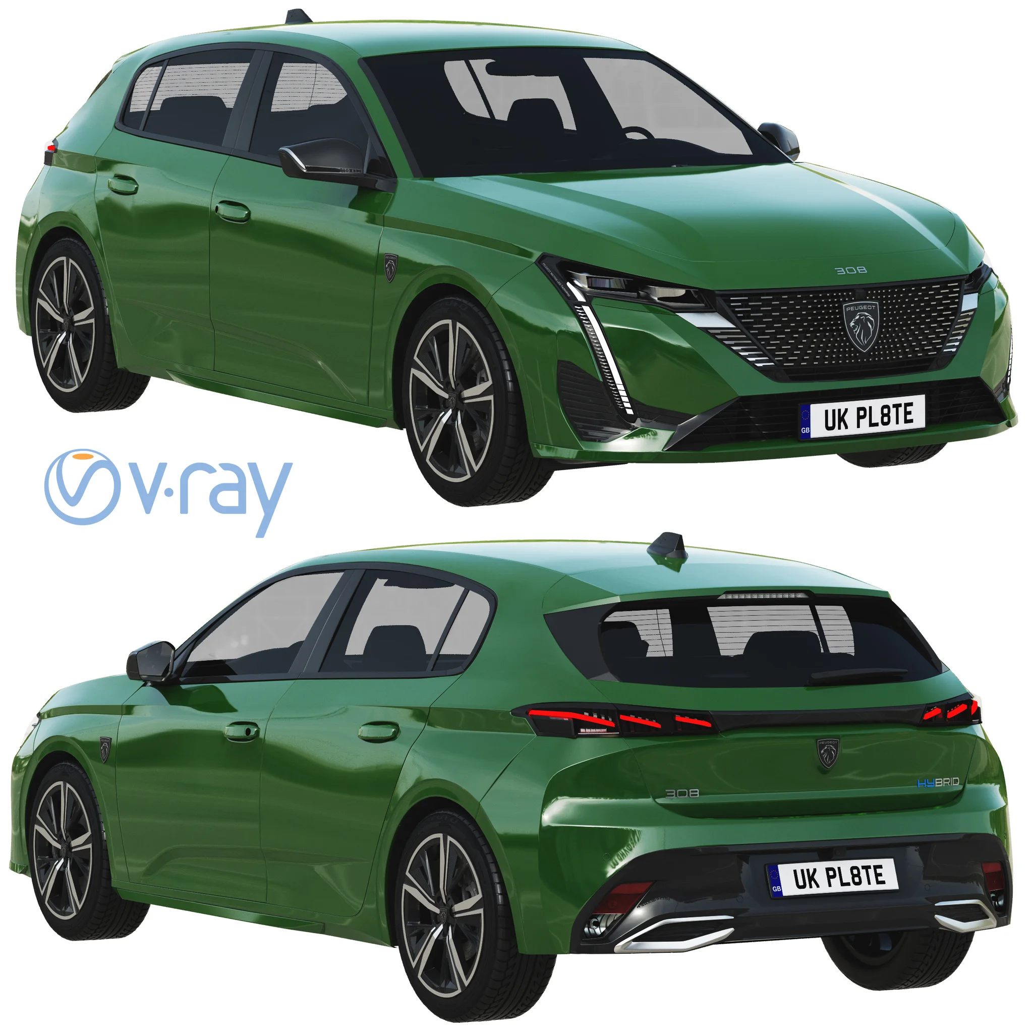 Peugeot 308, 3D model preview 20