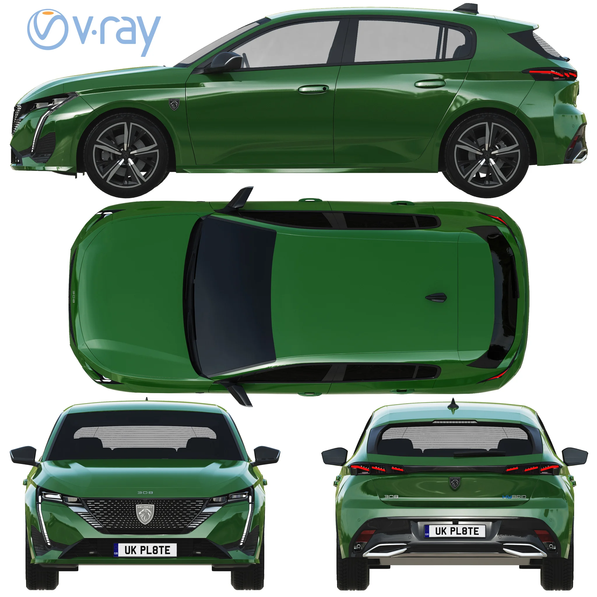 Peugeot 308, 3D model preview 30