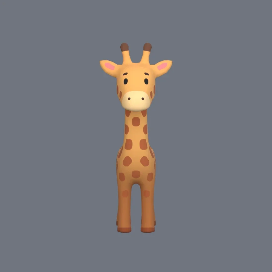 Stylized Animal Giraffe, 3D model preview 1