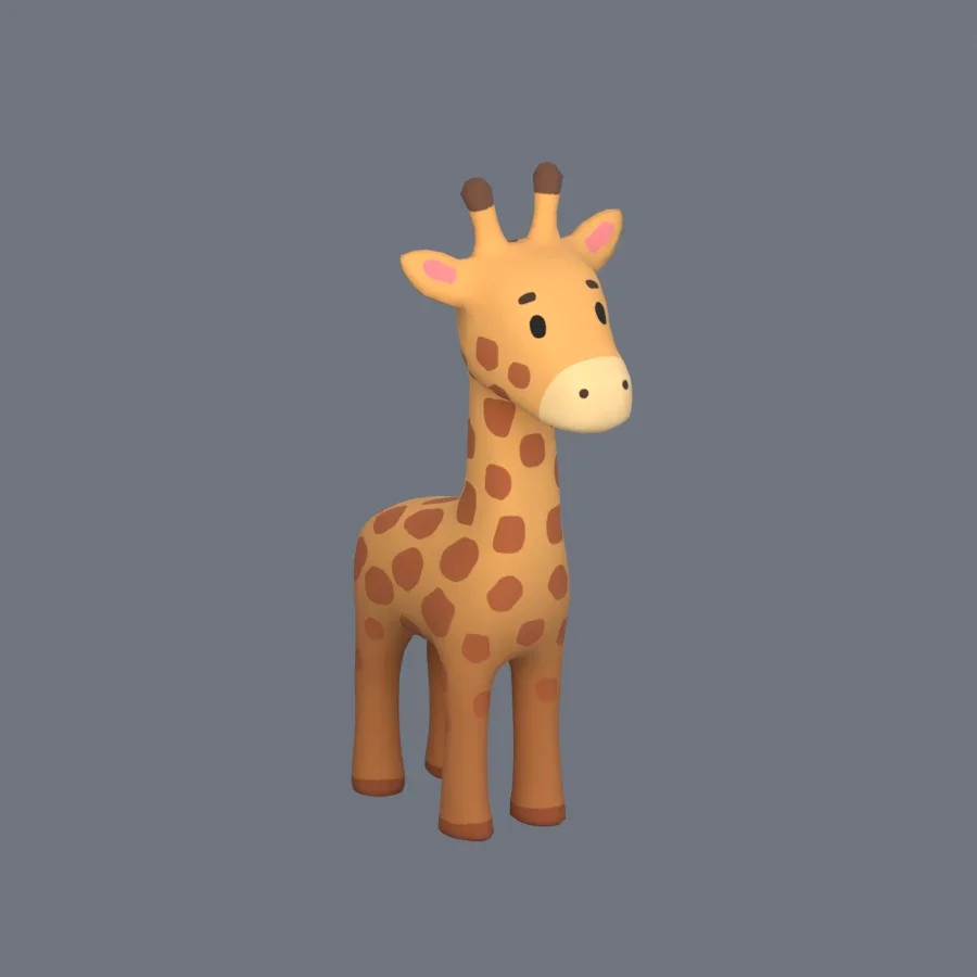 Stylized Animal Giraffe, 3D model preview 2