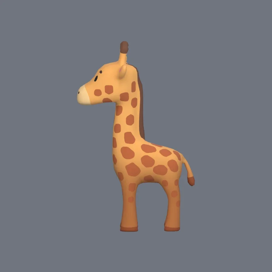 Stylized Animal Giraffe, 3D model preview 3