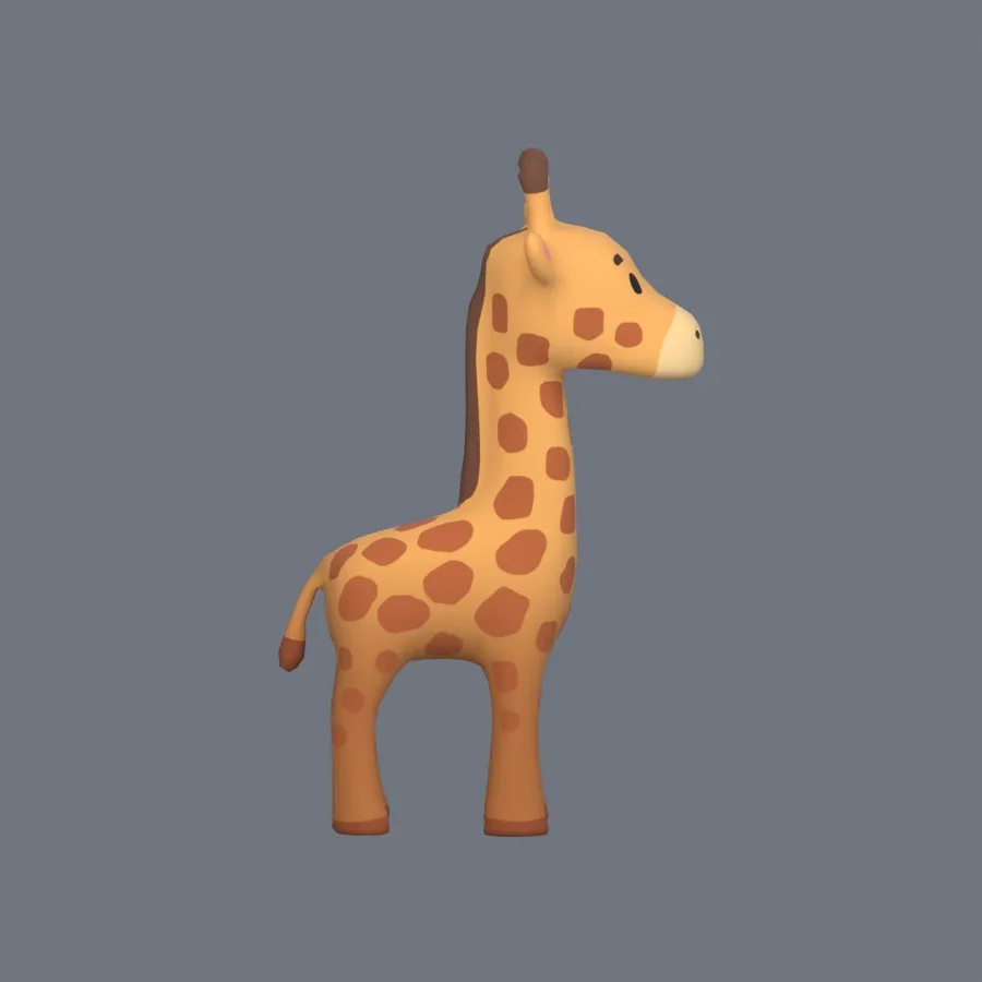 Stylized Animal Giraffe, 3D model preview 5