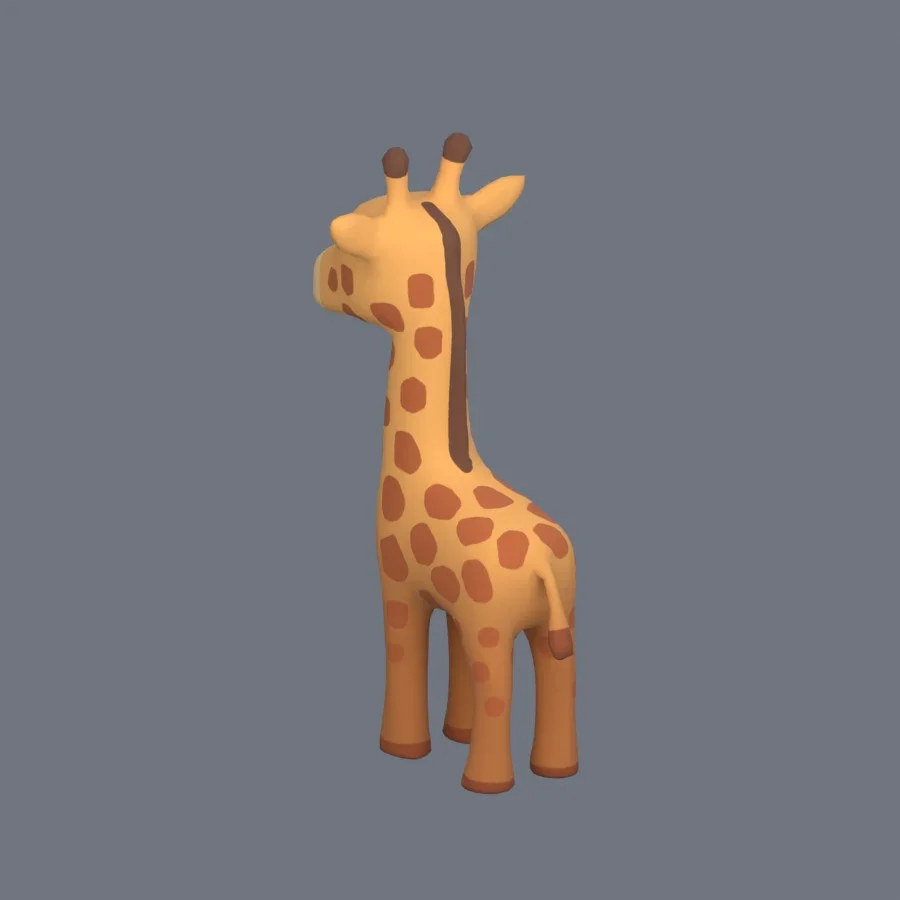 Stylized Animal Giraffe, 3D model preview 6