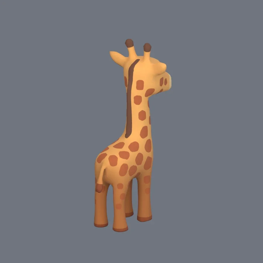 Stylized Animal Giraffe, 3D model preview 7