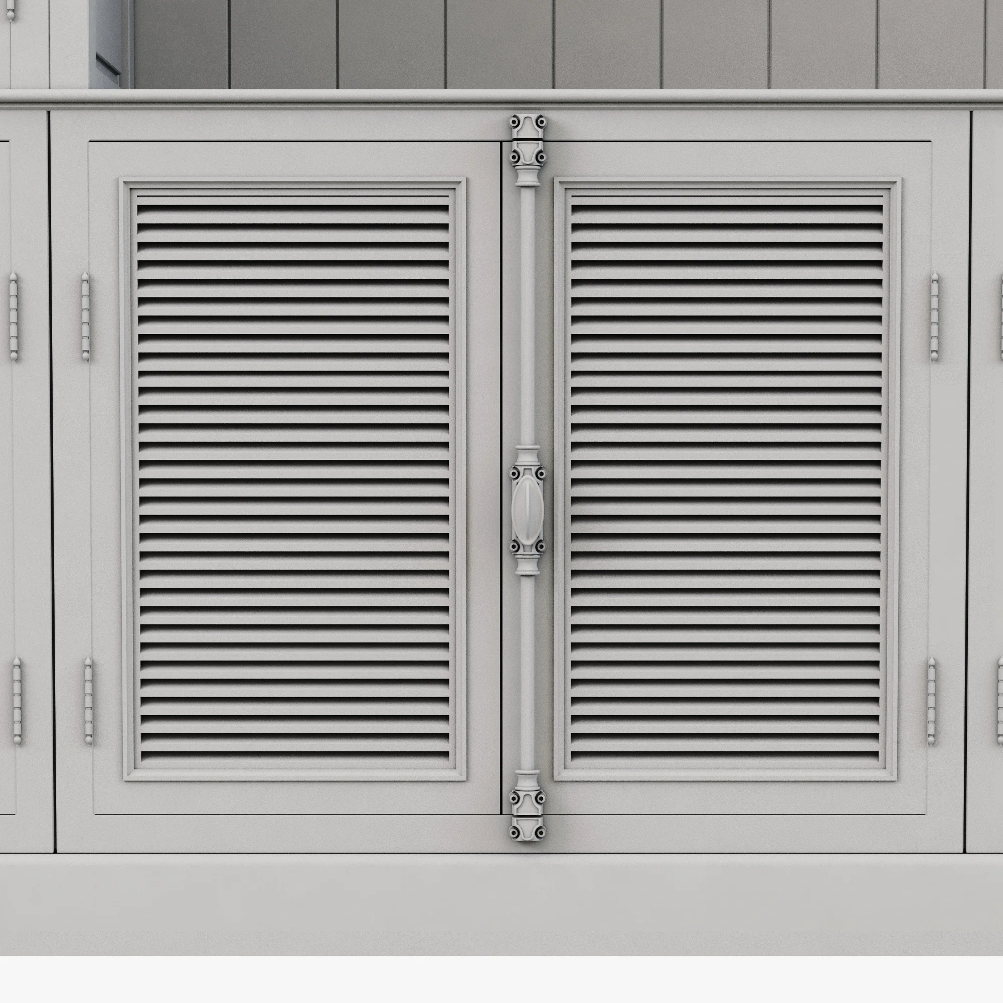 Restoration Hardware Shutter Closed Wood Media System — 3D model preview 7