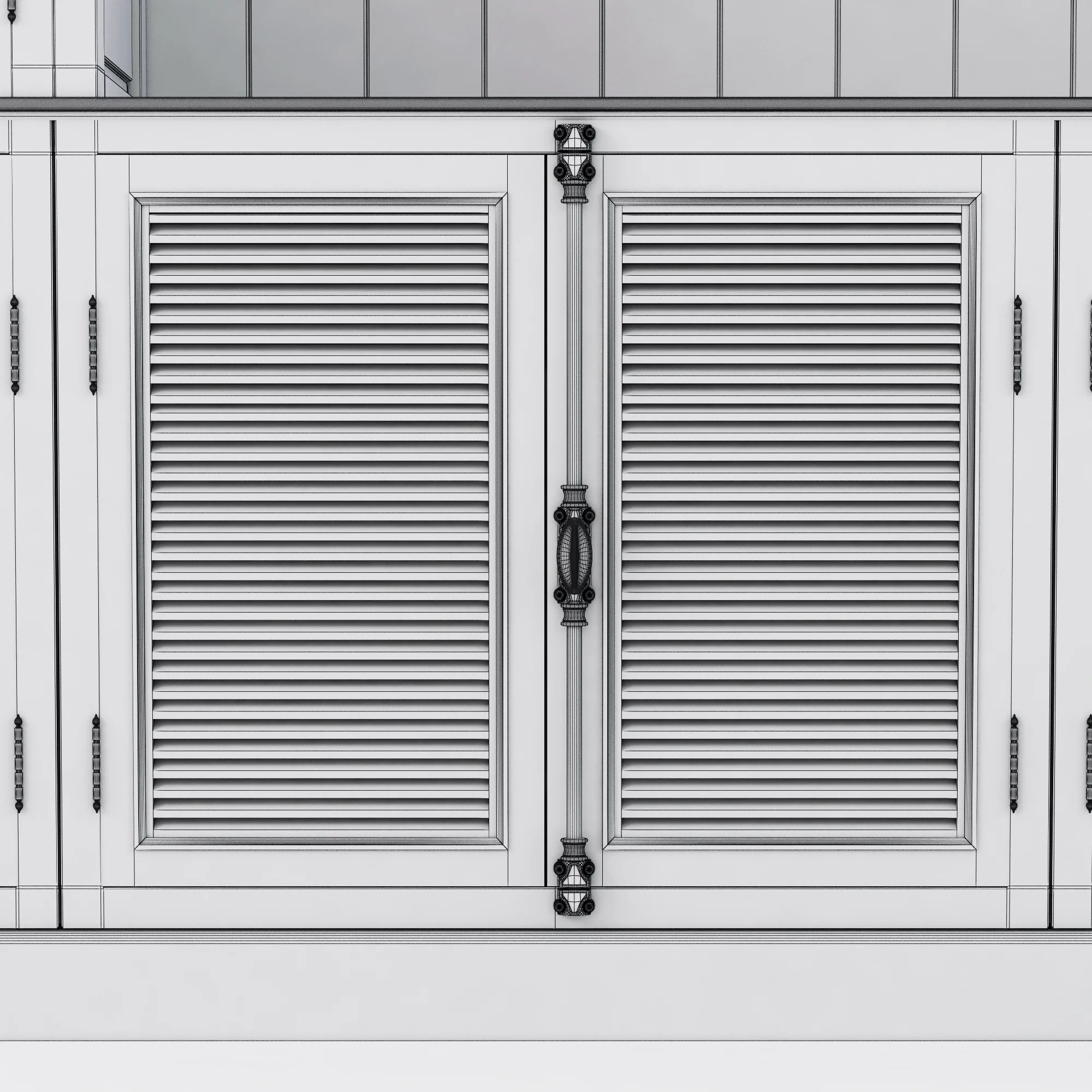 Restoration Hardware Shutter Closed Wood Media System — 3D model preview 8