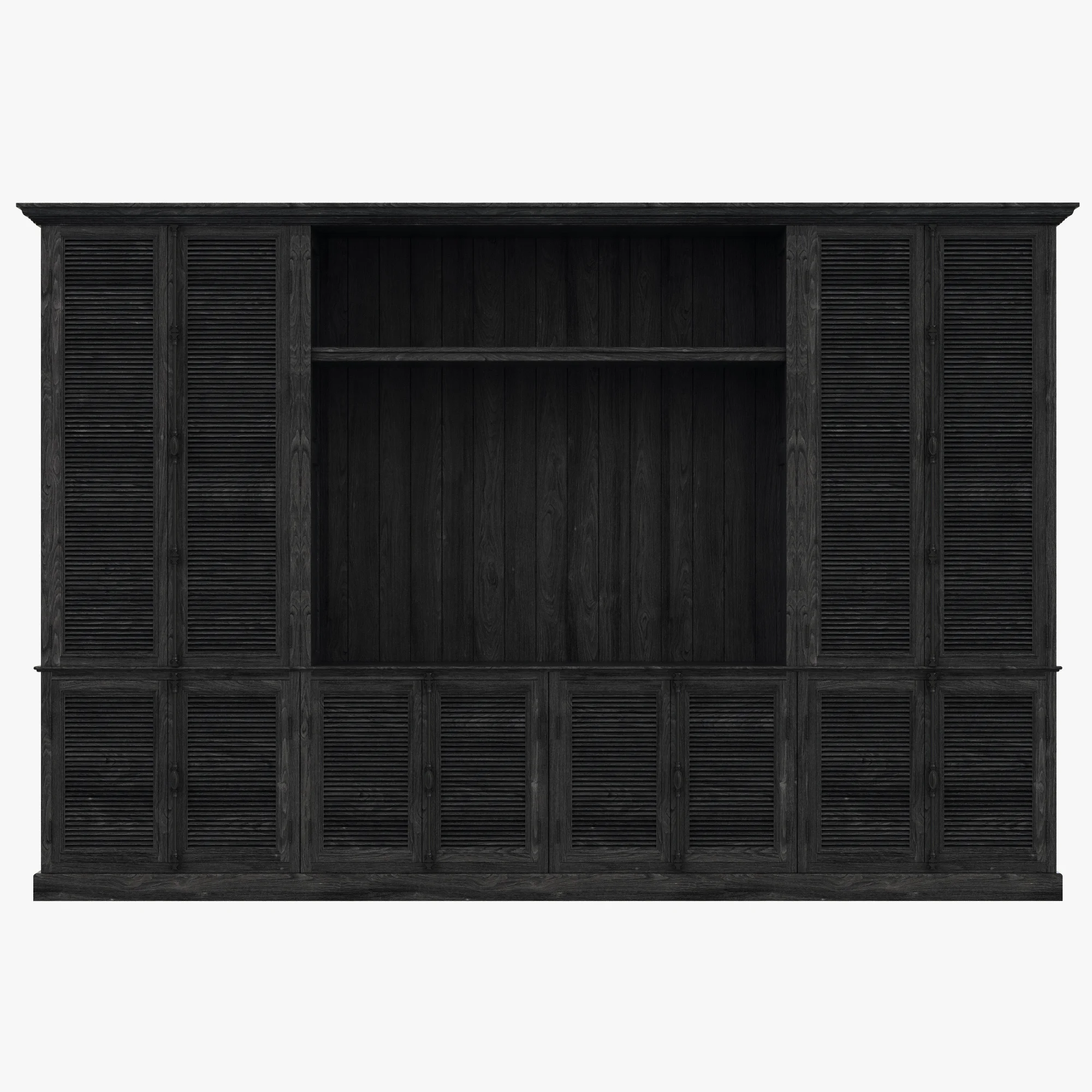 Restoration Hardware Shutter Closed Wood Media System — 3D model preview 9