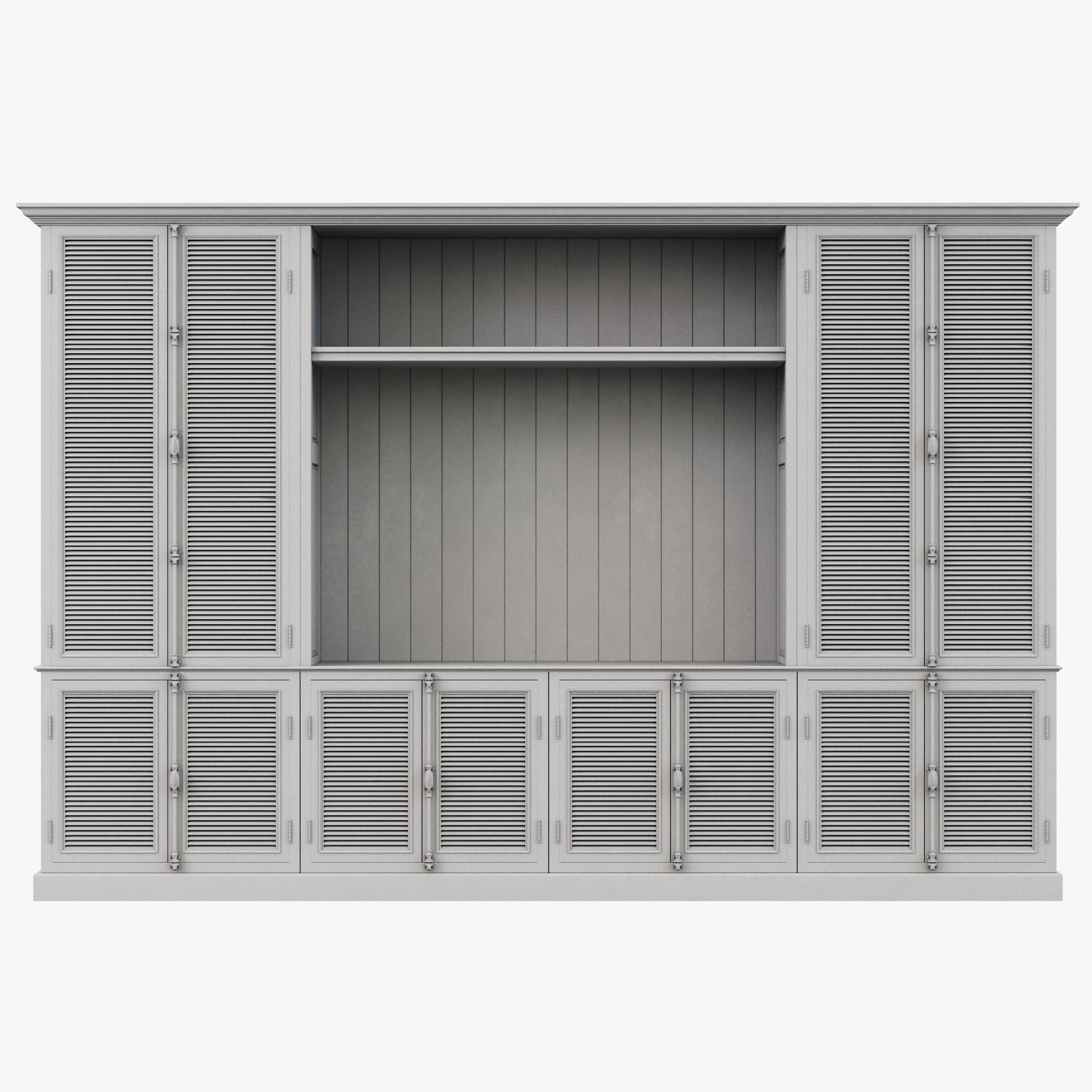 Restoration Hardware Shutter Closed Wood Media System — 3D model preview 10