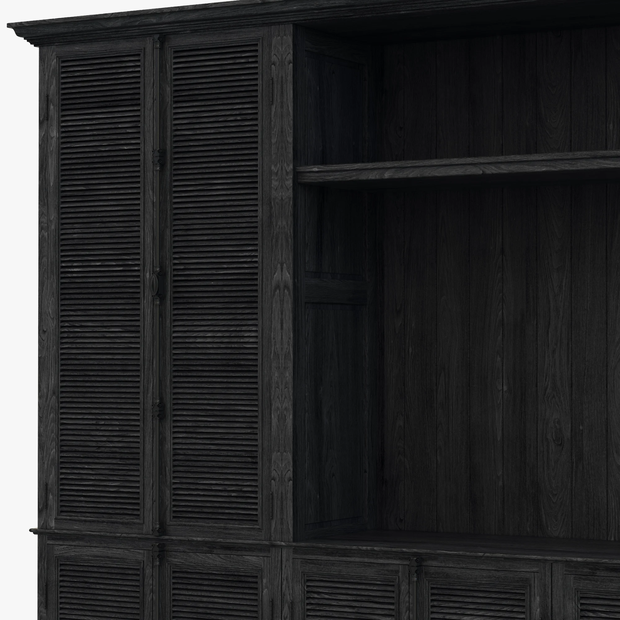 Restoration Hardware Shutter Closed Wood Media System — 3D model preview 12