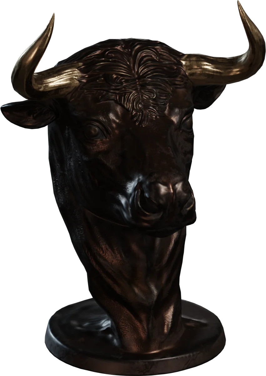 Bronze Bull Head Sculpture Bust