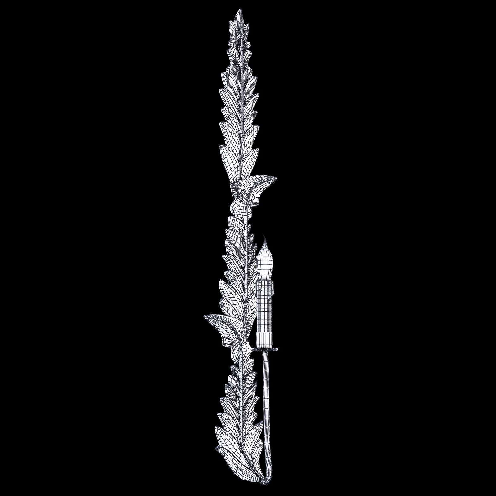 APLIQUE BERGERAC 1 HOJA GRANDE MISON — 3D model preview 5