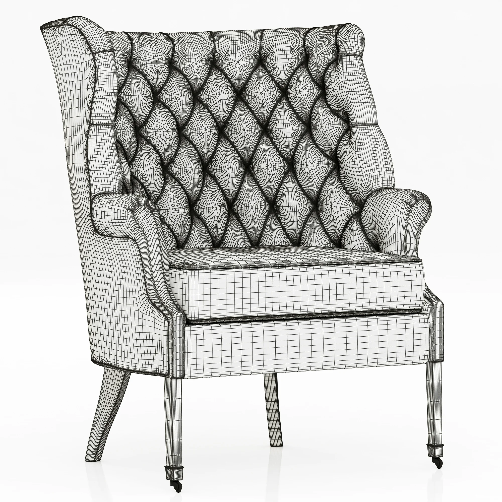 Restoration Hardware 19th English Wing Chair — 3D model preview 6