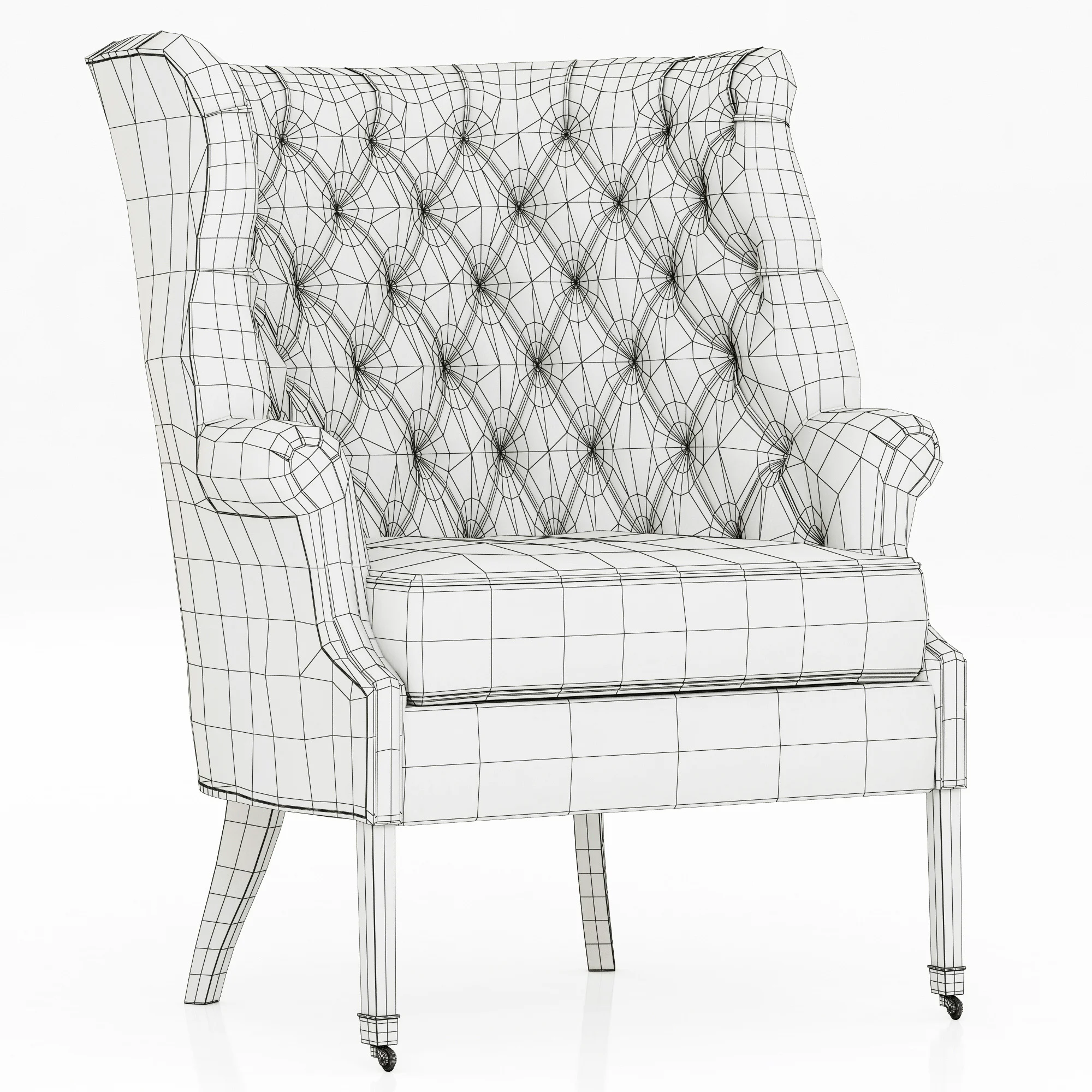 Restoration Hardware 19th English Wing Chair — 3D model preview 7