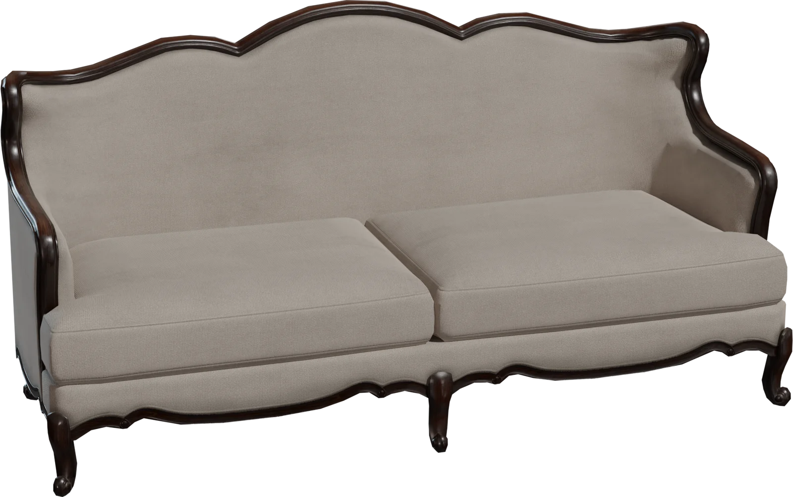 French Provincial Carved Wood Sofa