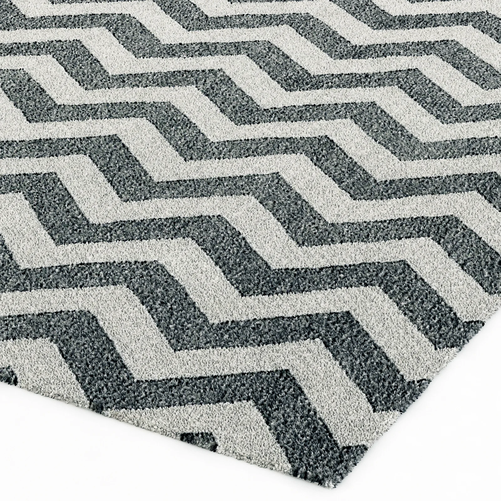 Restoration Hardware Pointe Flatweave Rug Ivory Charcoal — 3D model preview 7