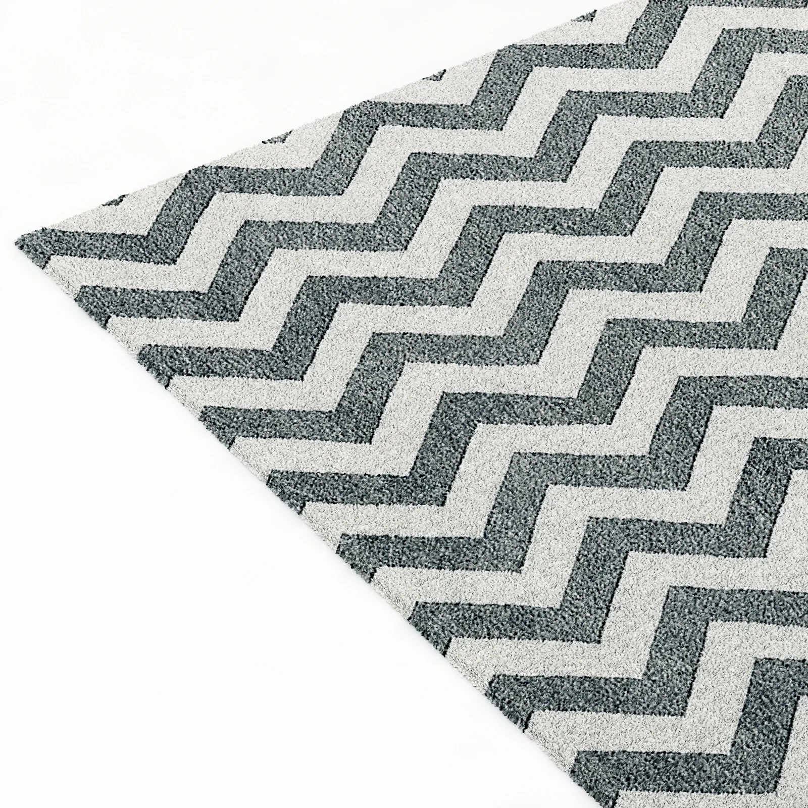 Restoration Hardware Pointe Flatweave Rug Ivory Charcoal — 3D model preview 9