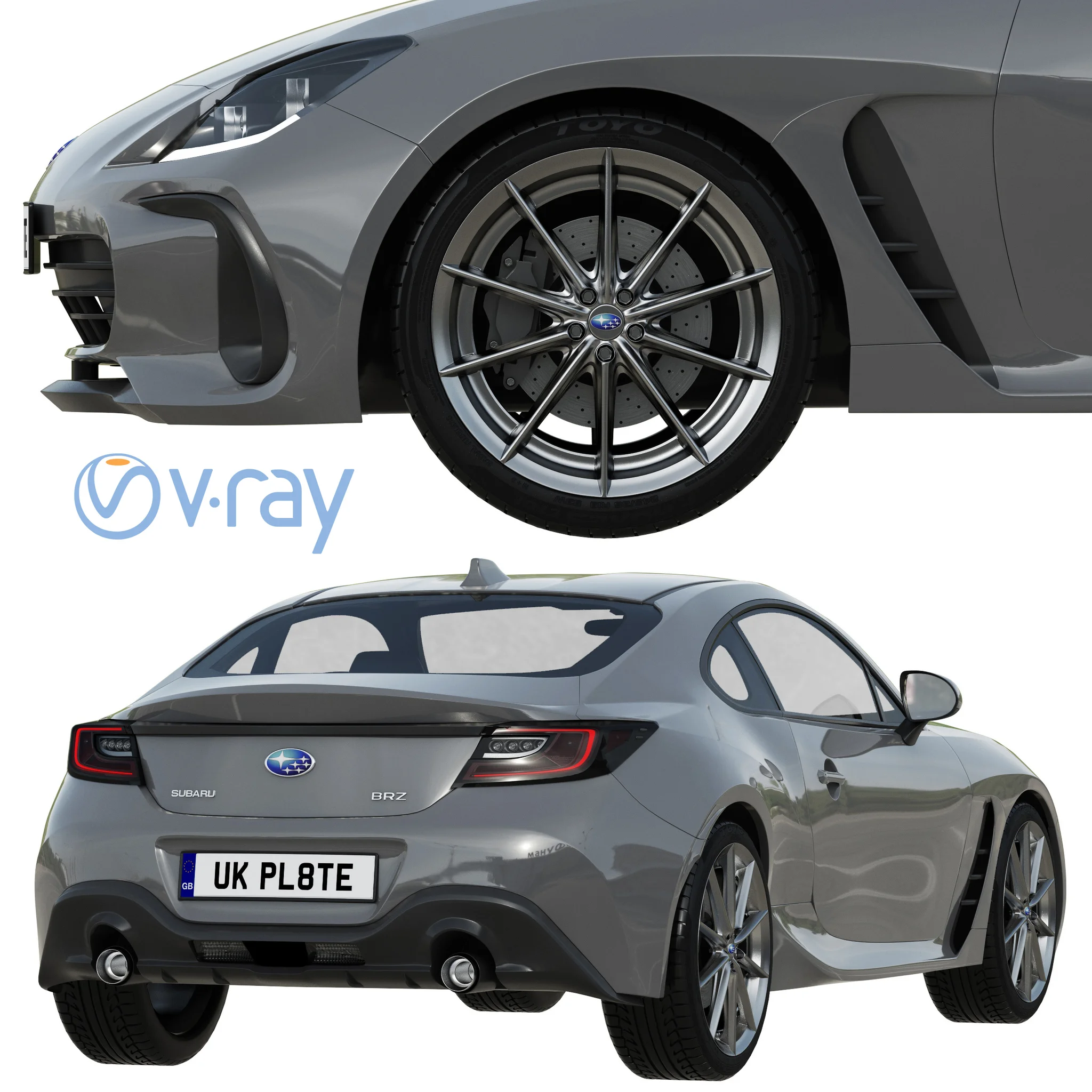Subaru BRZ, 3D model preview 4